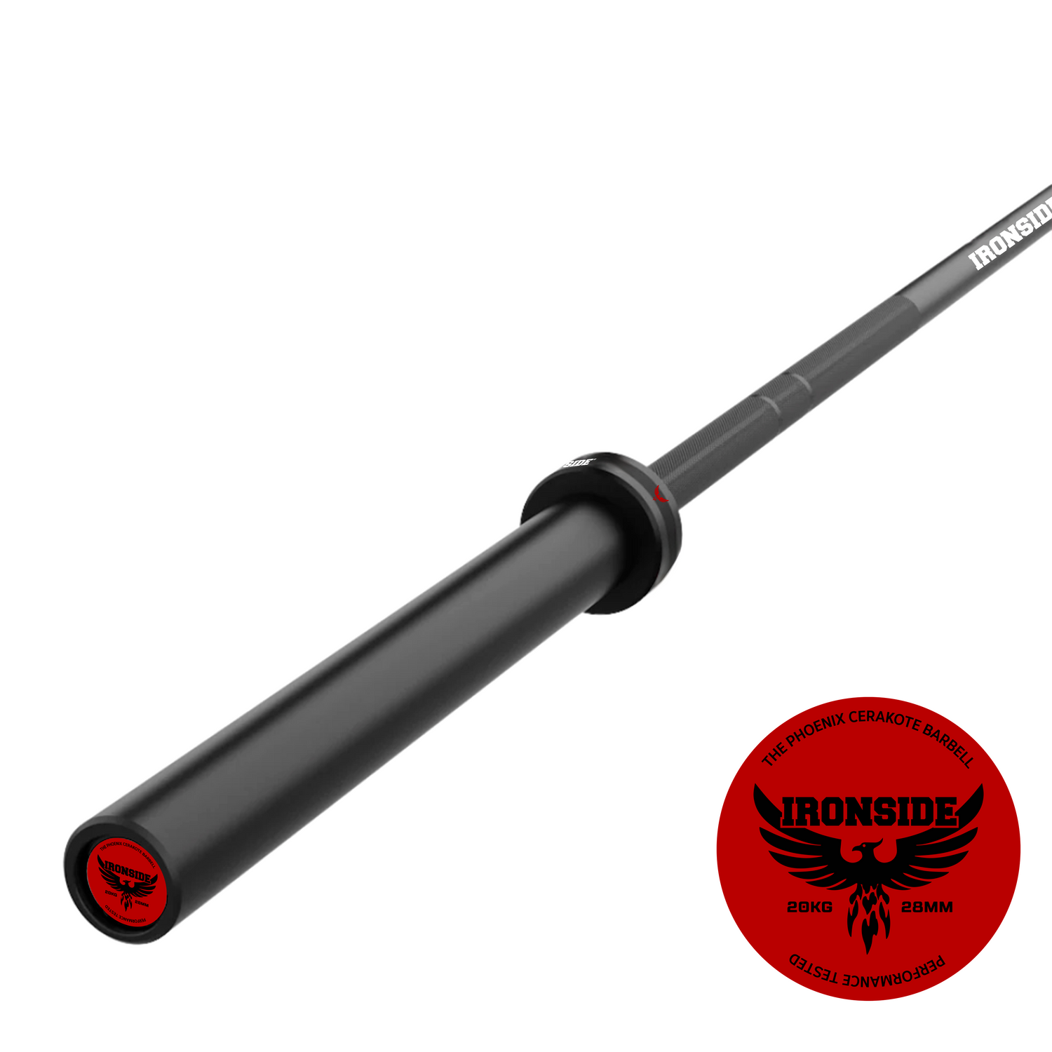Barra Olímpica Cerakote Negra 15 kg (700 lb) IRONSIDE