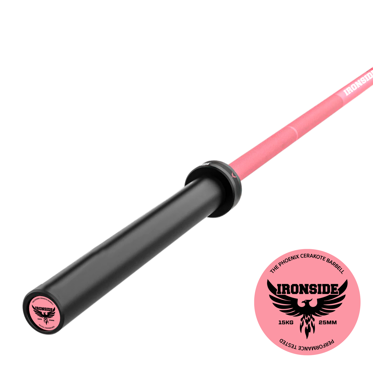 Barra Olímpica Rosada Phoenix Cerakote (1.500 lb) IRONSIDE