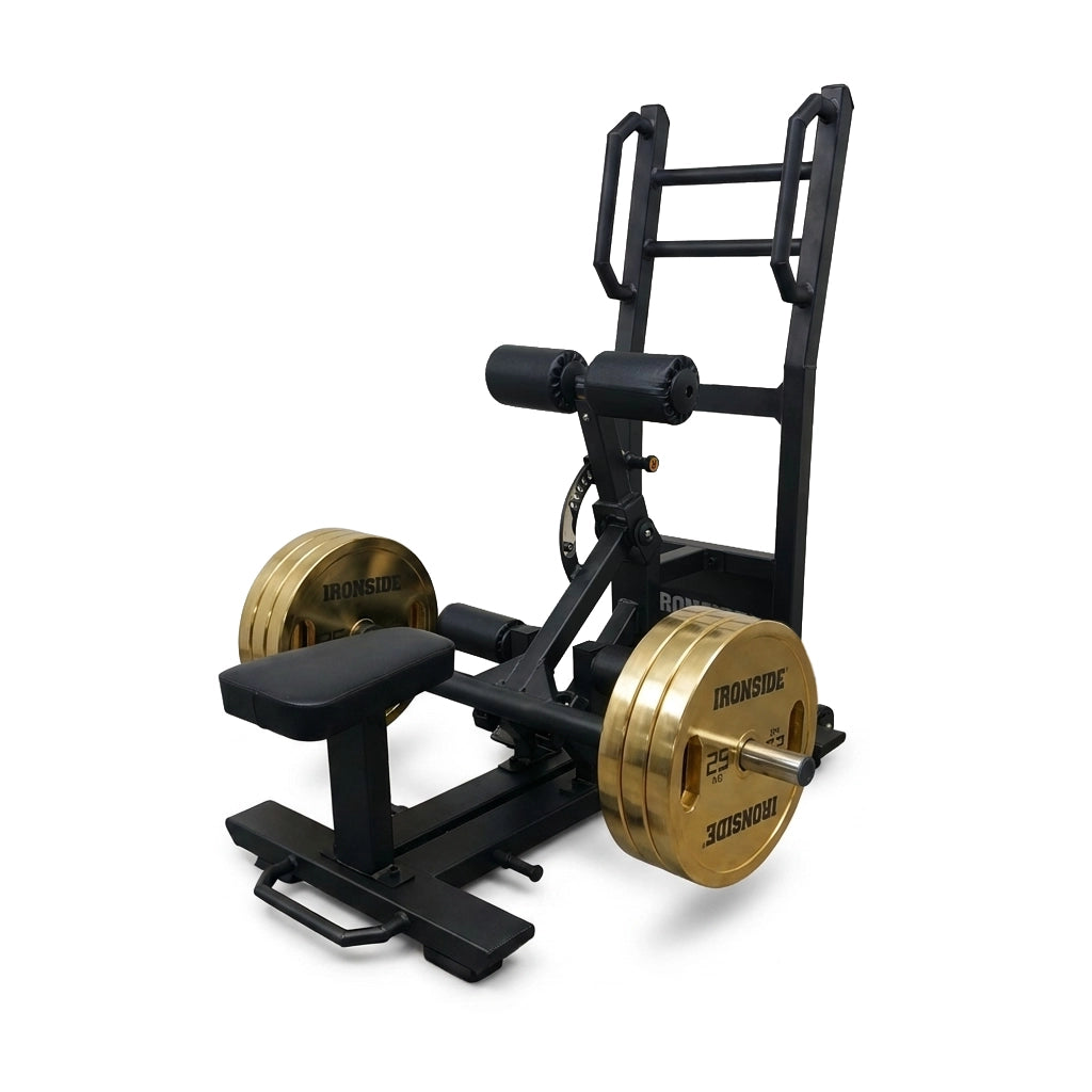 Estación para entrenar la extensión de cadera con enfoque técnico, estable y directo sobre el glúteo, evitando el compromiso de las variantes con banco o barra.