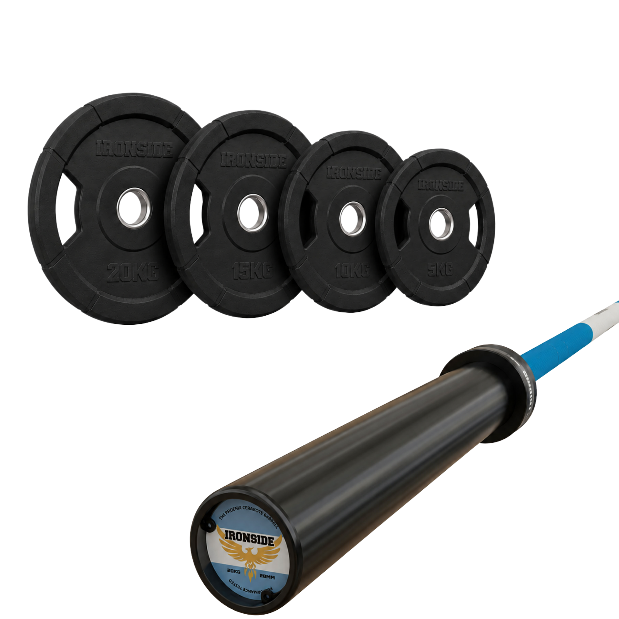 Pack IRONSIDE Barra 20 KG + Set Discos Olímpicos (KG)