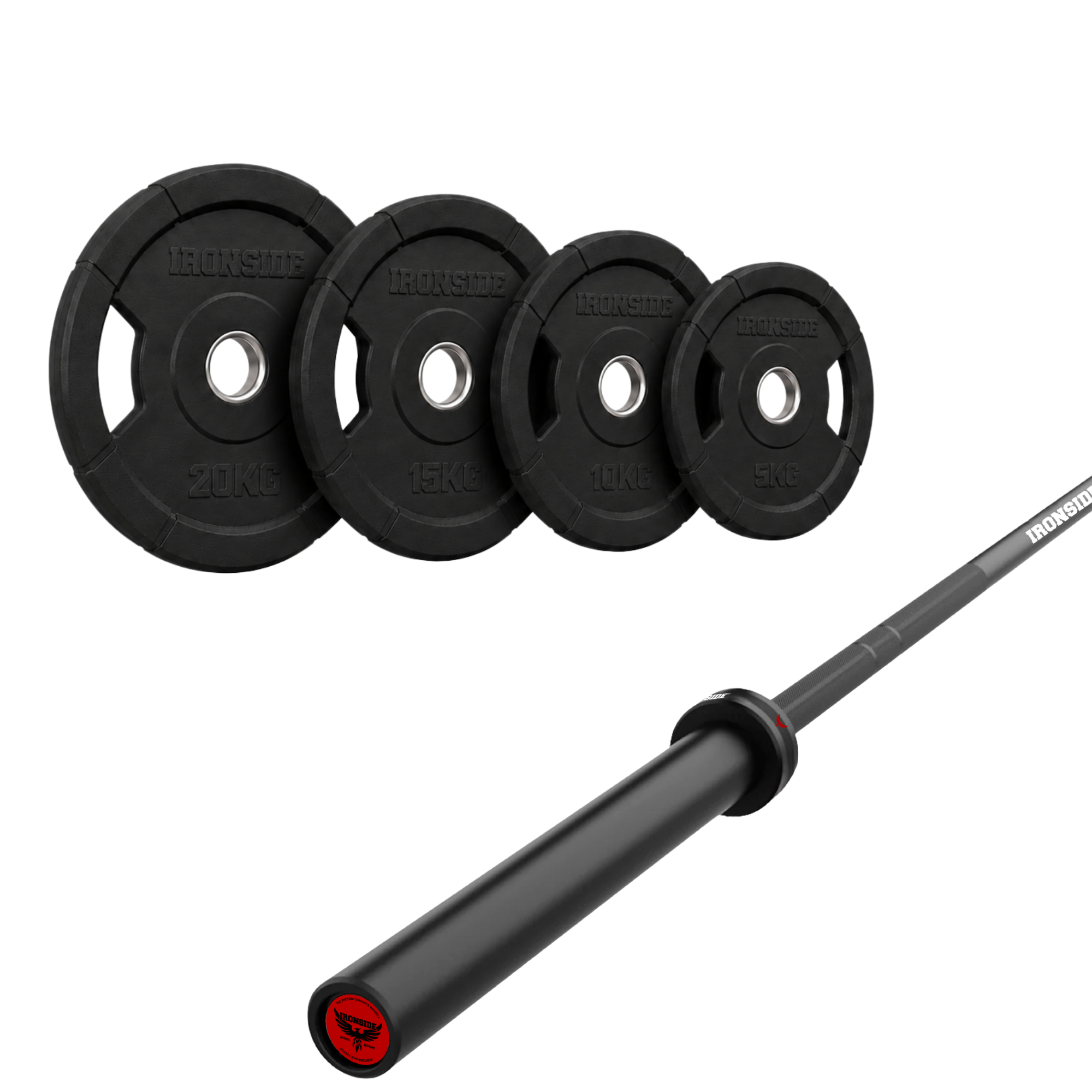 Pack IRONSIDE Barra 20 KG + Set Discos Olímpicos (KG)