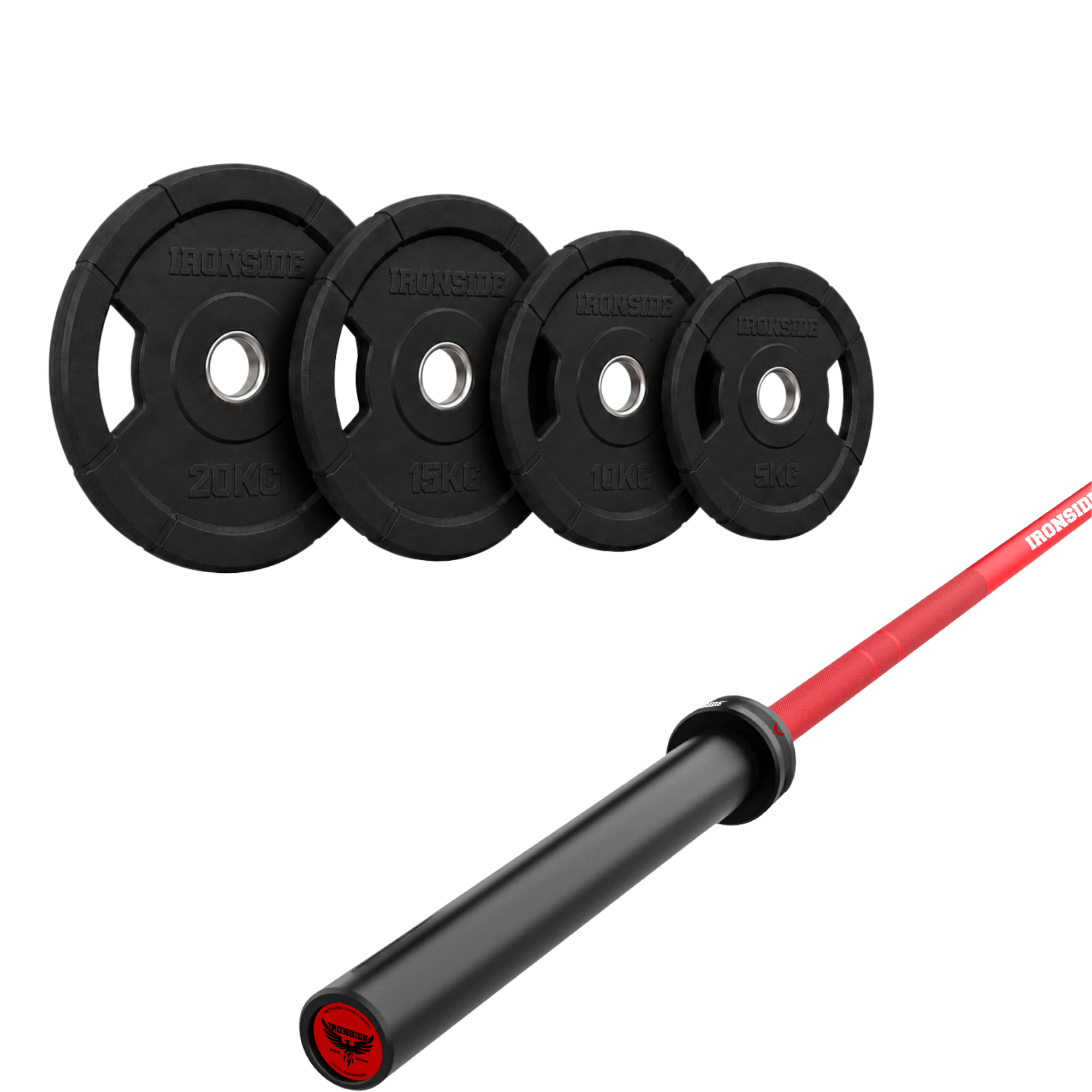 Pack IRONSIDE Barra 20 KG + Set Discos Olímpicos (KG)