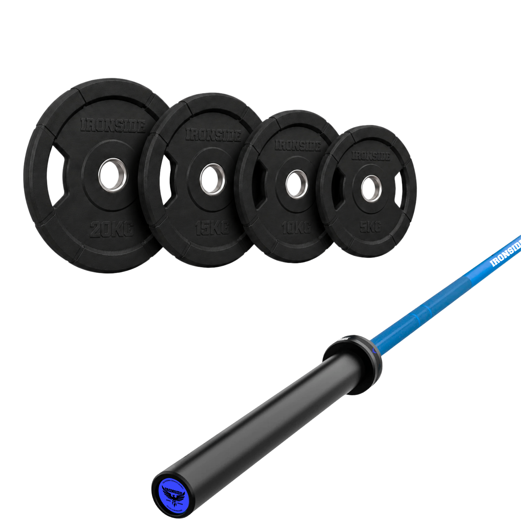 Pack IRONSIDE Barra 20 KG + Set Discos Olímpicos (KG)