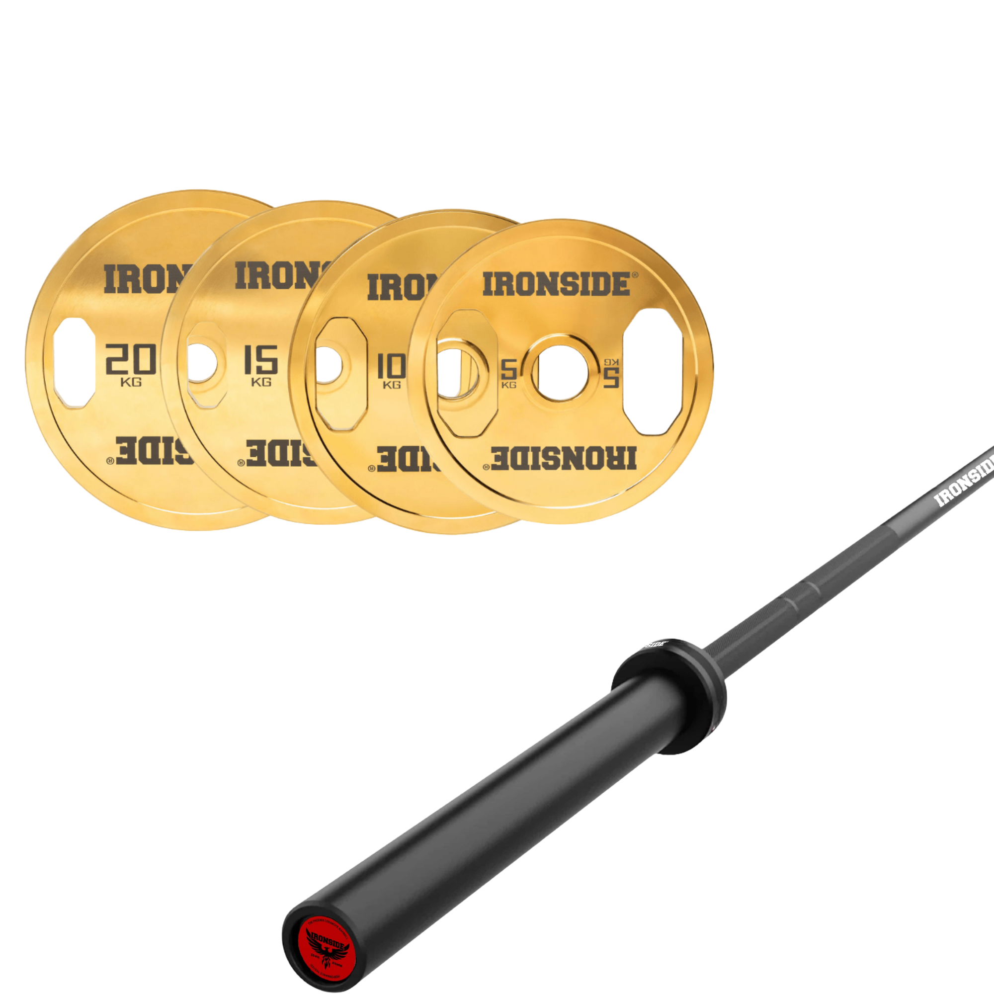 Pack IRONSIDE Barra 15 KG + Set de Discos Olímpicos (KG)