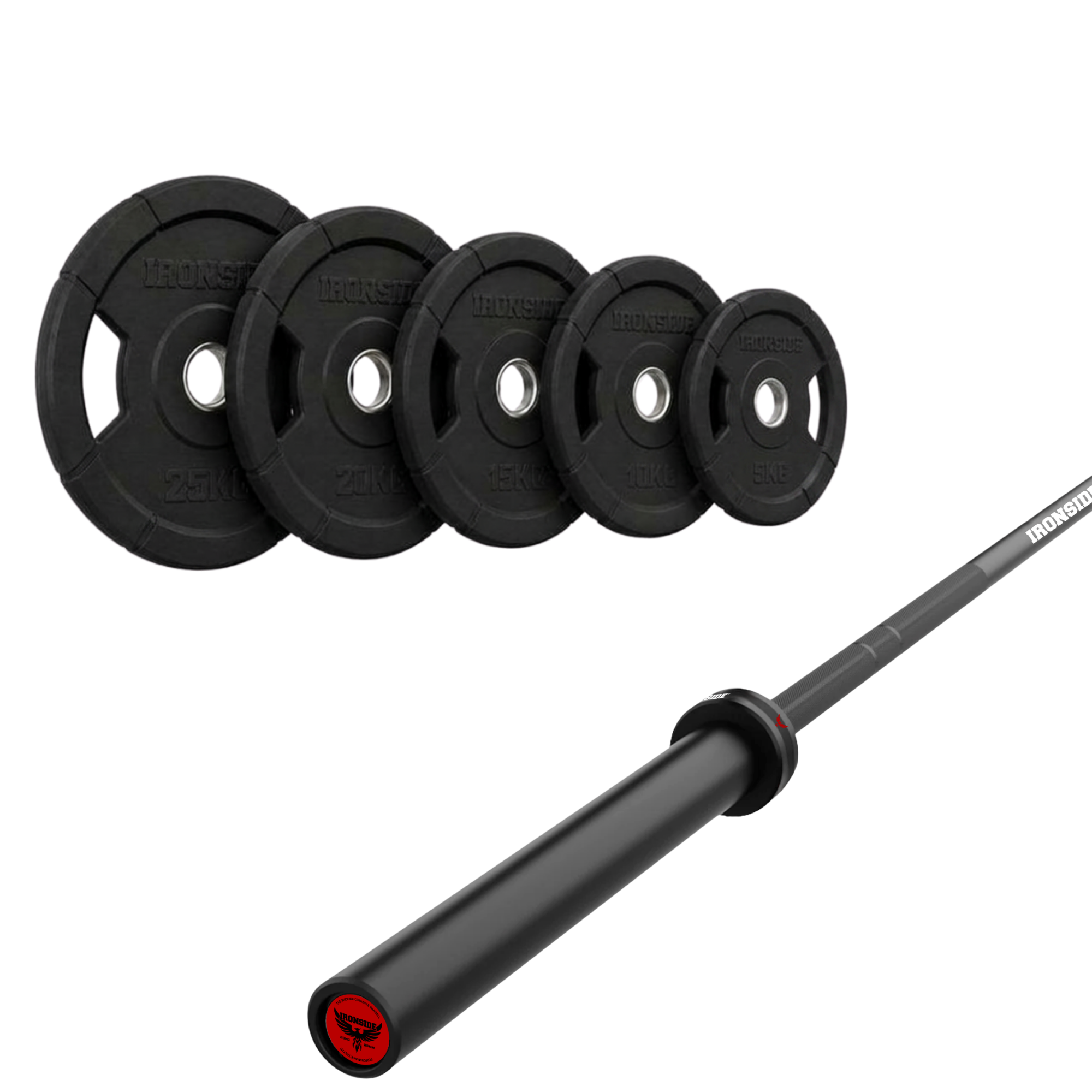 Pack IRONSIDE Barra 20 KG + Set Discos Olímpicos (KG)