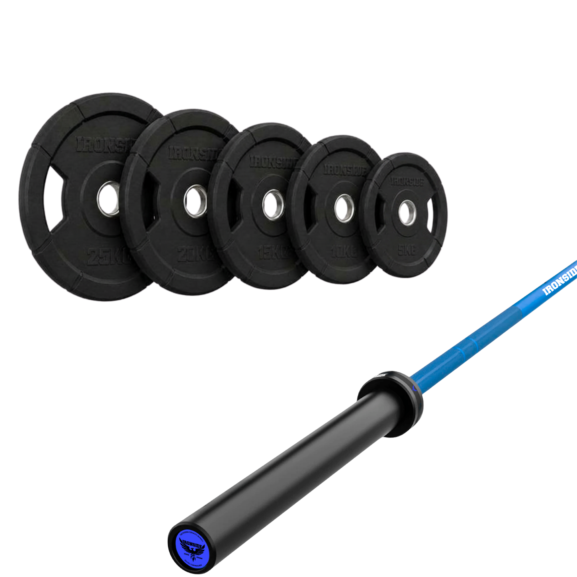 Pack IRONSIDE Barra 20 KG + Set Discos Olímpicos (KG)