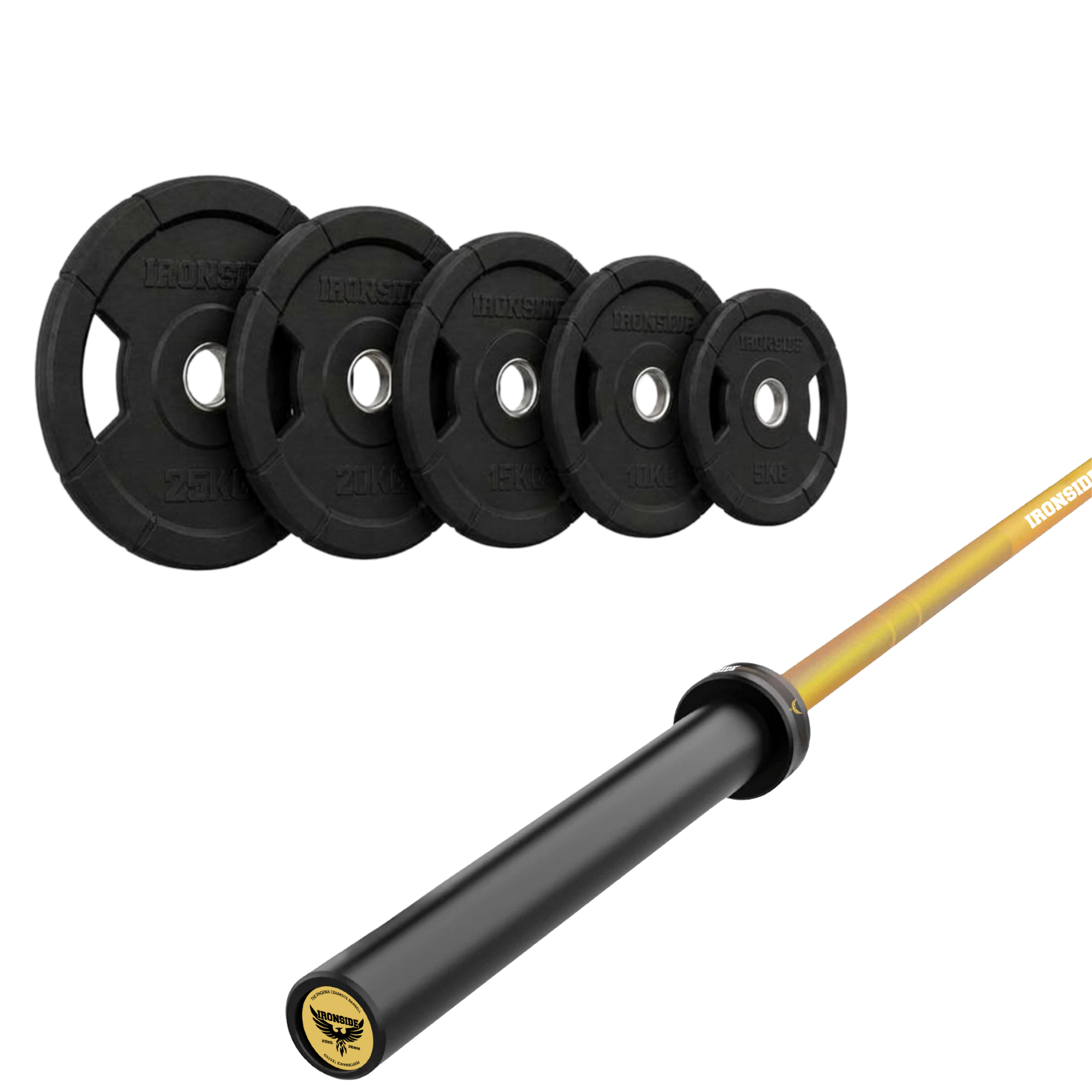 Pack IRONSIDE Barra 20 KG + Set Discos Olímpicos (KG)