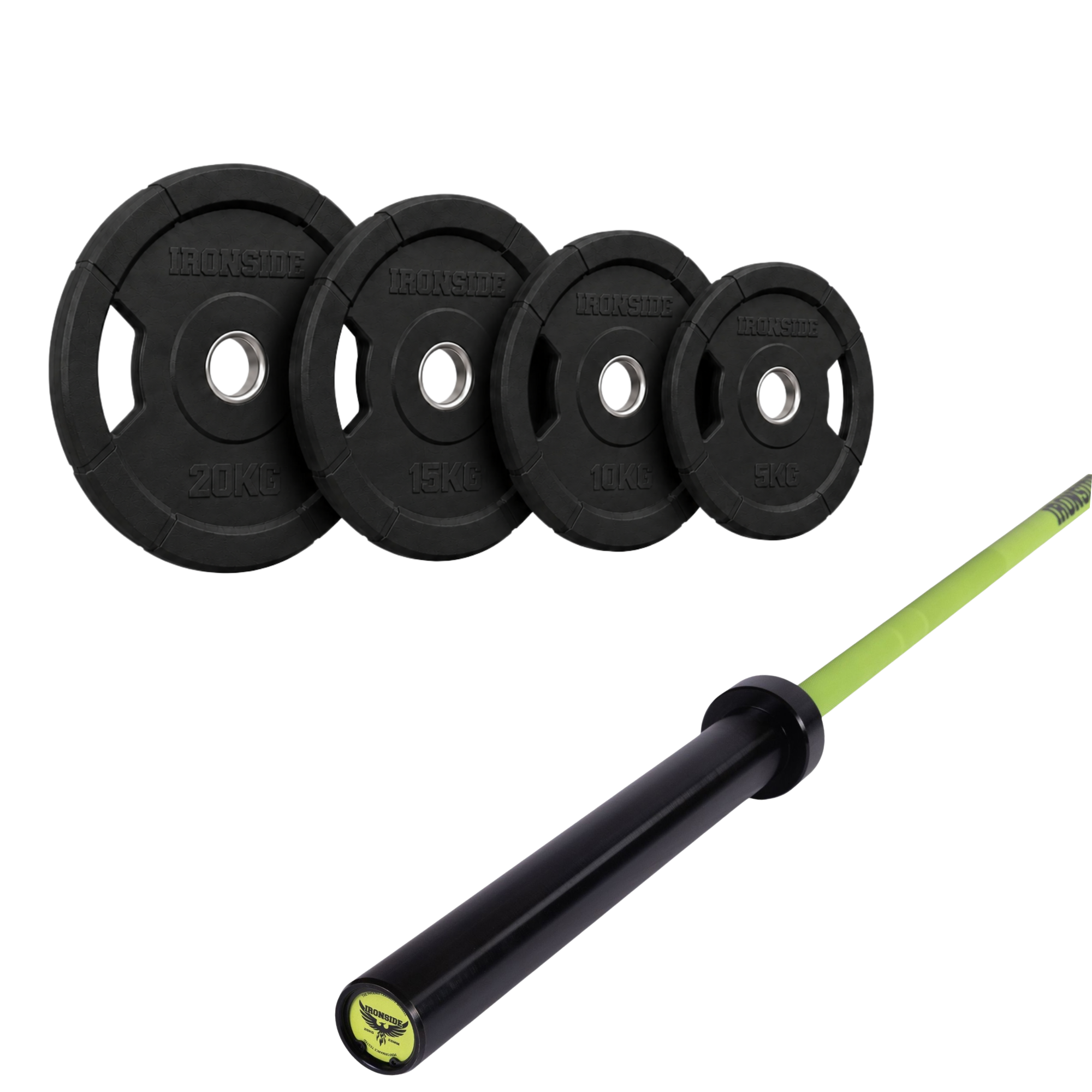 Pack IRONSIDE Barra 20 KG + Set Discos Olímpicos (KG)