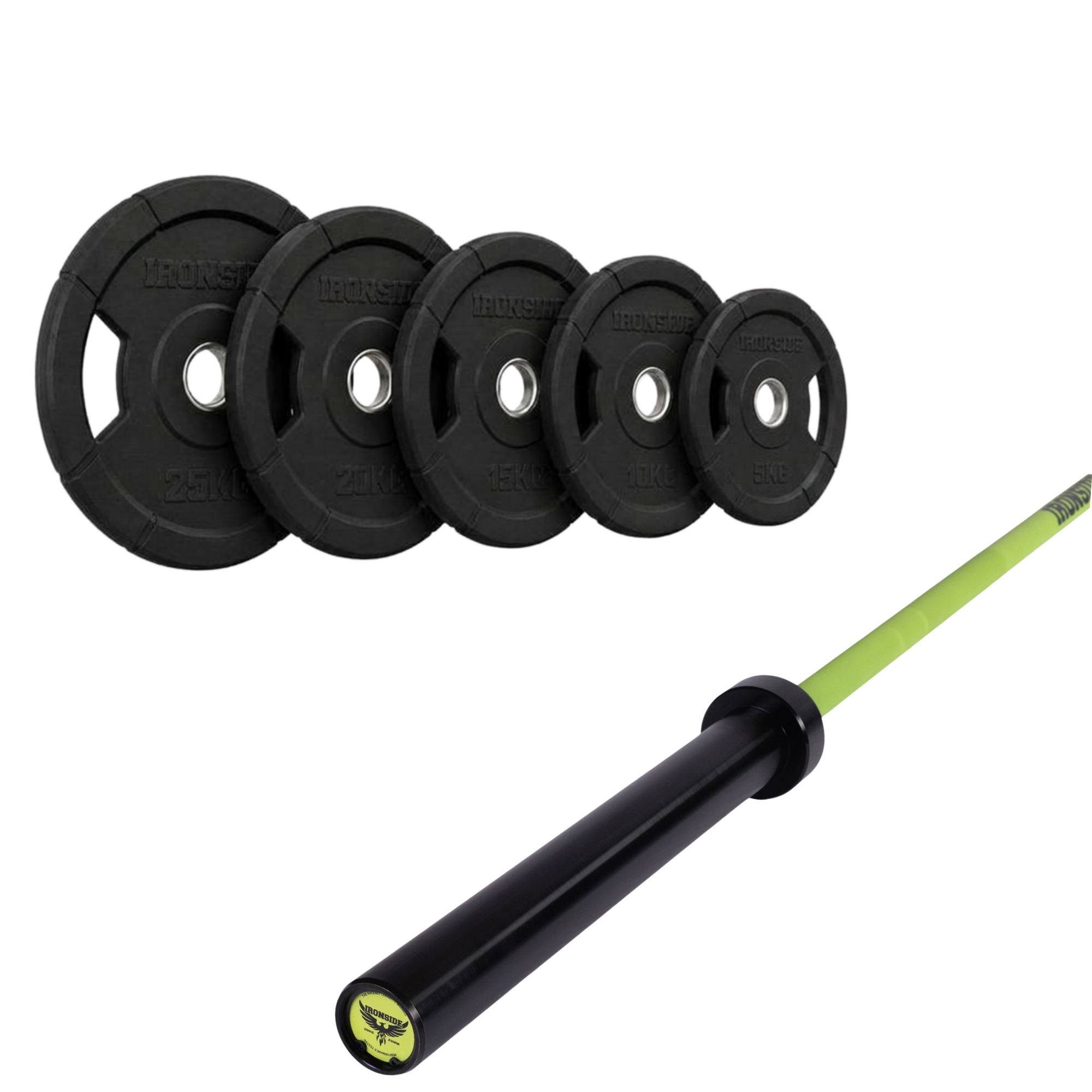 Pack IRONSIDE Barra 20 KG + Set Discos Olímpicos (KG)