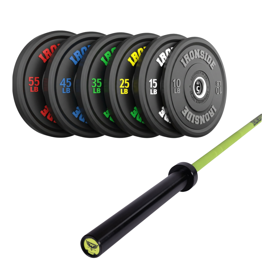 Pack IRONSIDE Barra 20 KG + Set Discos Olímpicos (LB)