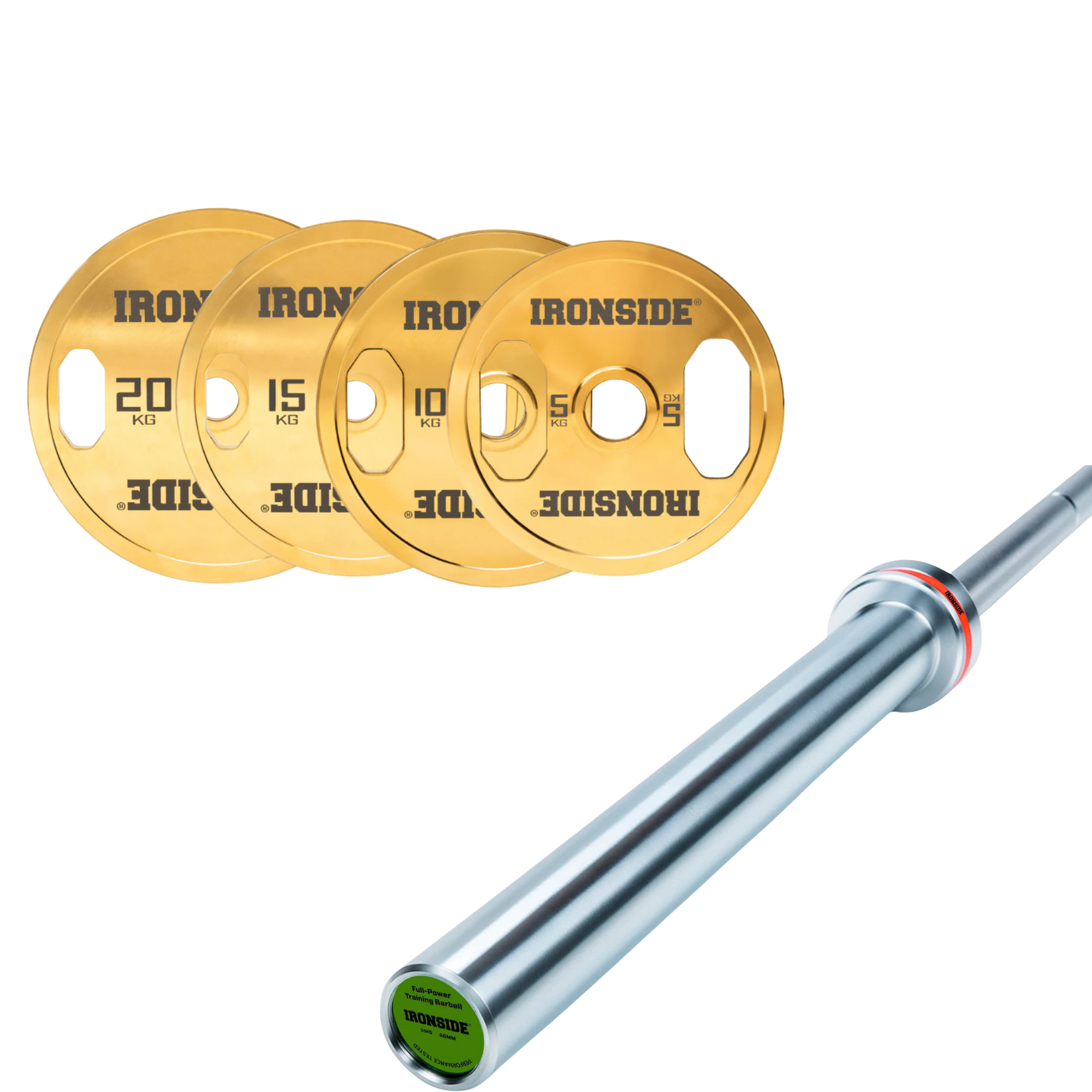 Pack IRONSIDE Barra 15 KG + Set de Discos Olímpicos (KG)