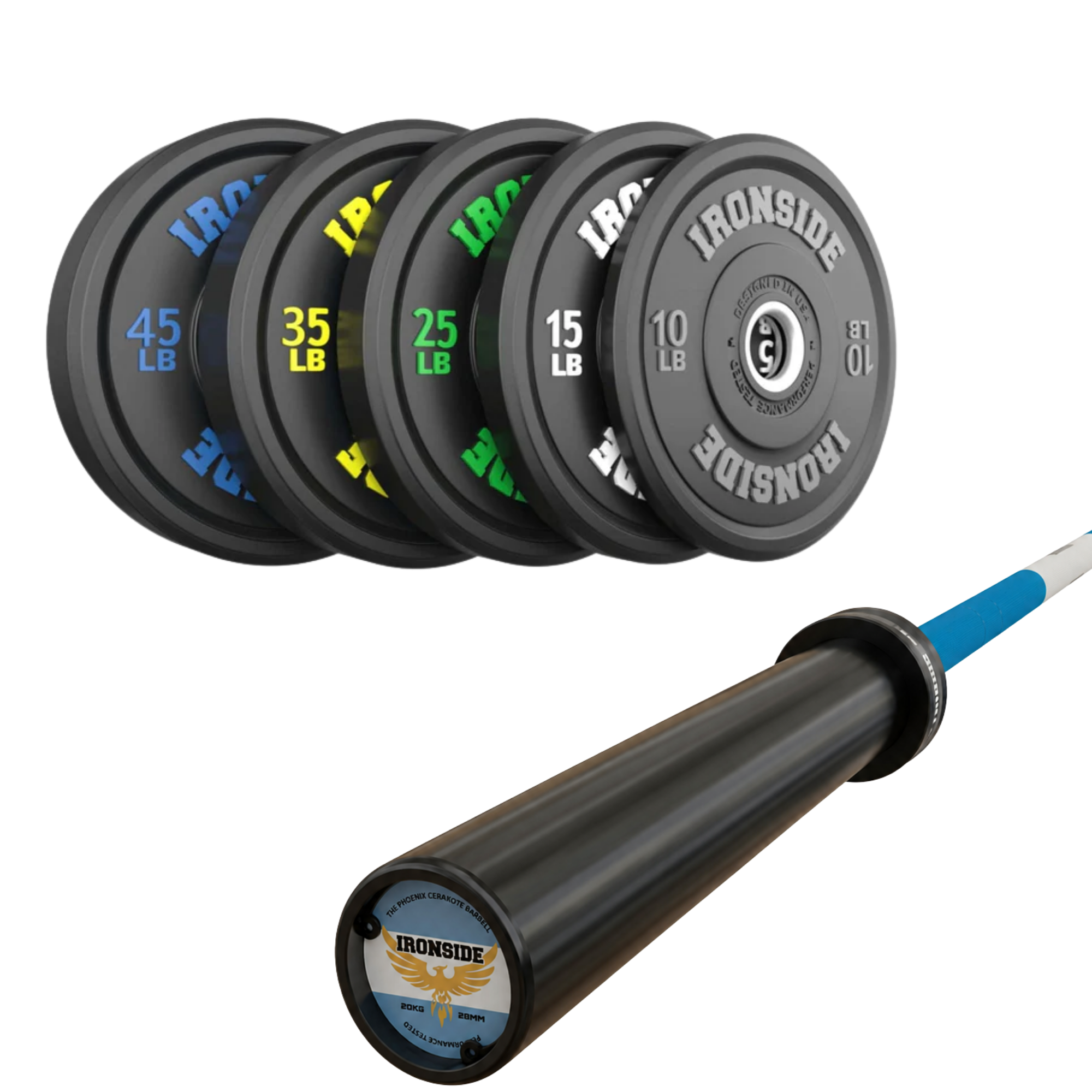 Pack IRONSIDE Barra 20 KG + Set Discos Olímpicos (LB)