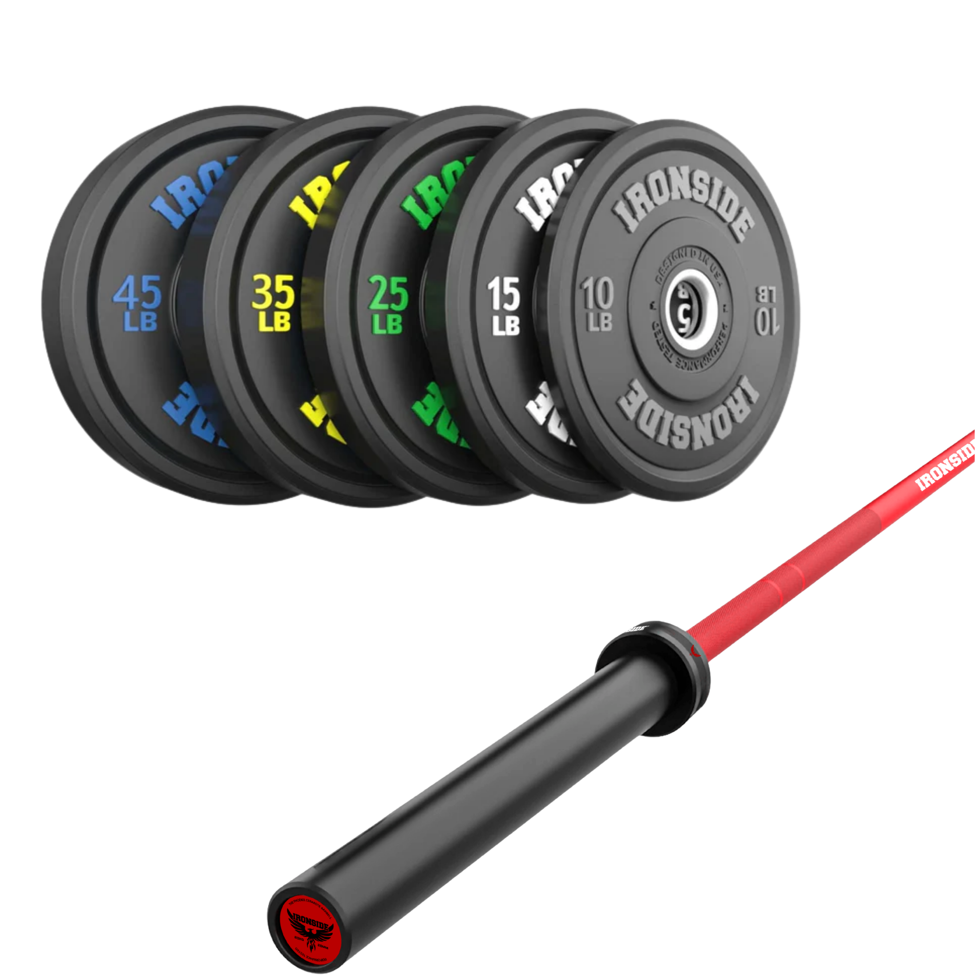 Pack IRONSIDE Barra 20 KG + Set Discos Olímpicos (LB)