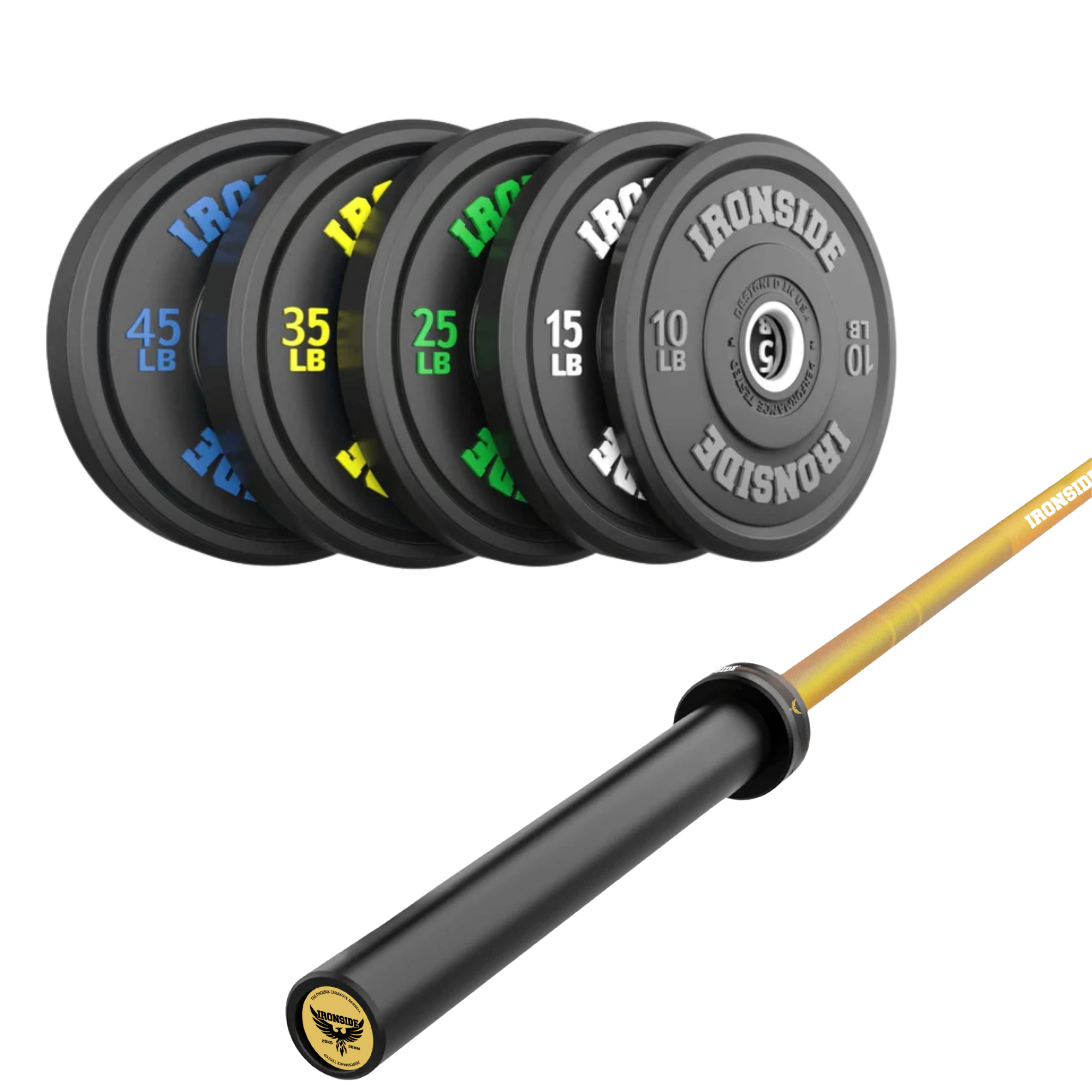 Pack IRONSIDE Barra 20 KG + Set Discos Olímpicos (LB)
