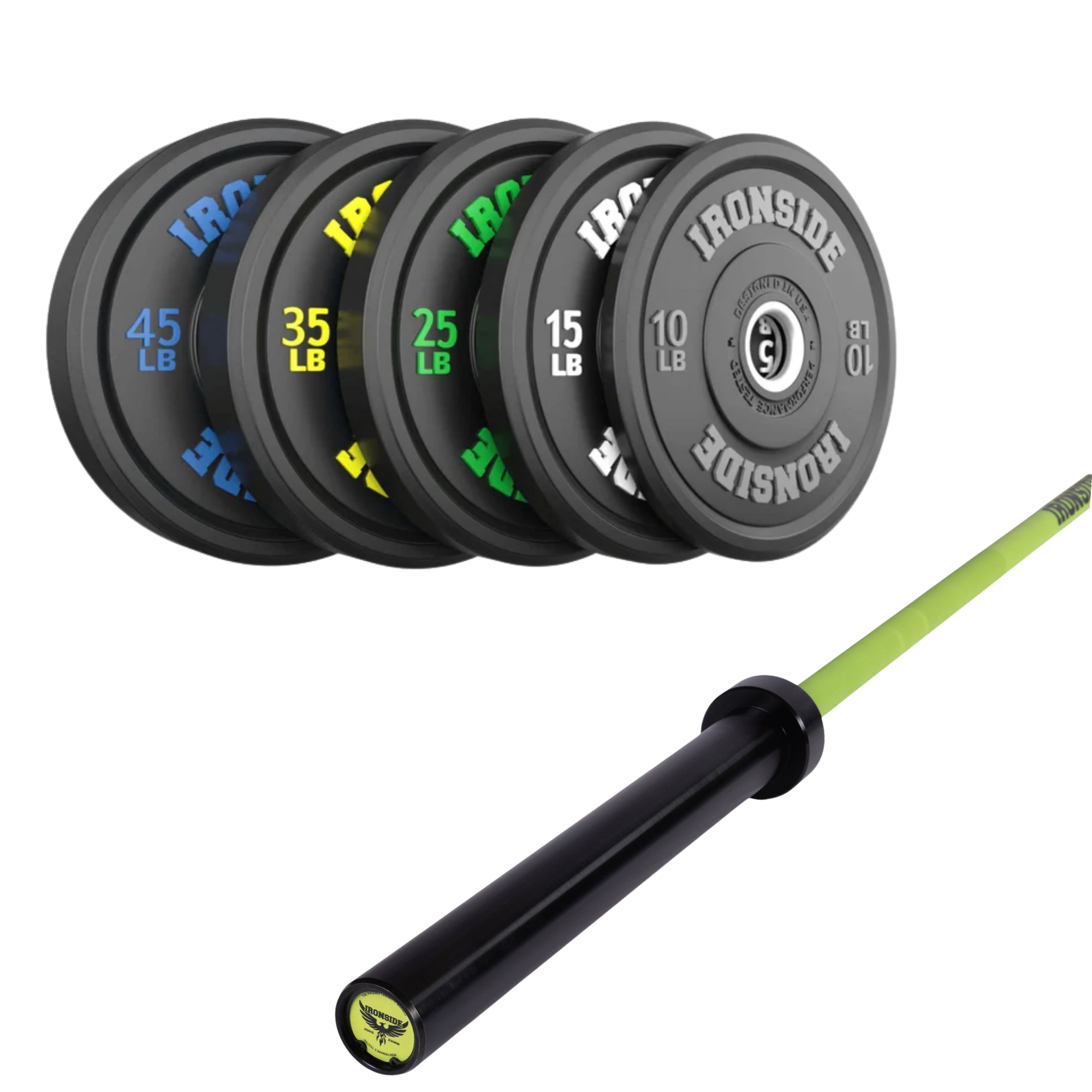 Pack IRONSIDE Barra 20 KG + Set Discos Olímpicos (LB)