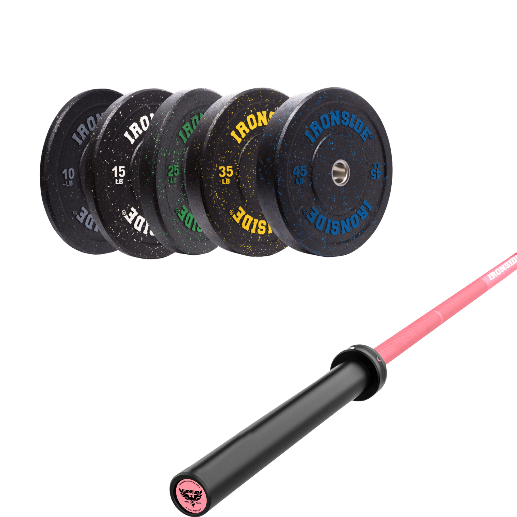 Pack IRONSIDE Barra 15 KG + Set Discos Olímpicos (LB)