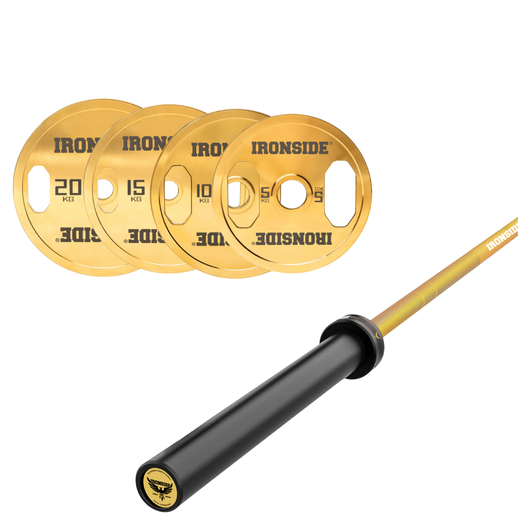 Pack IRONSIDE Barra 20 KG + Set Discos Olímpicos (KG)