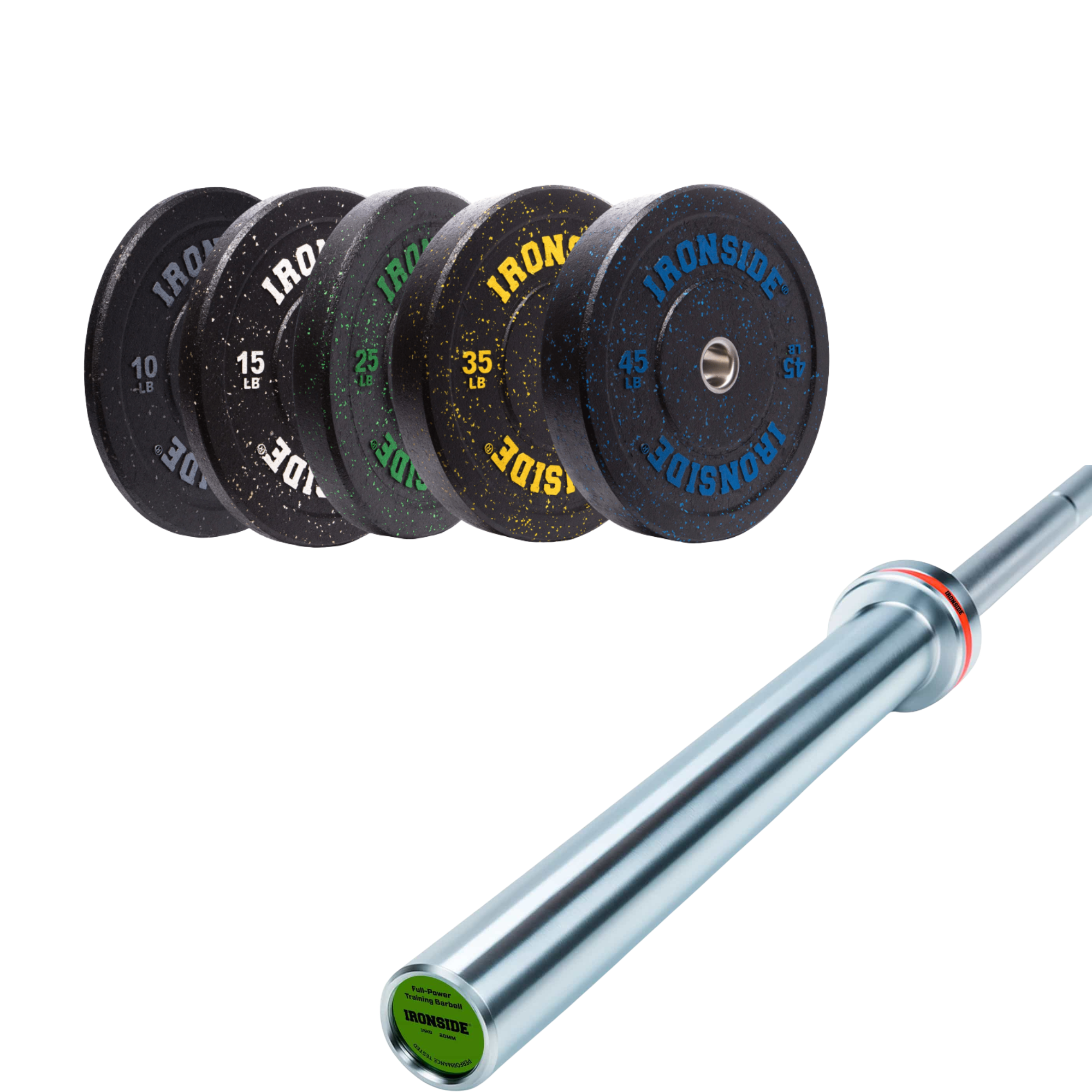 Pack IRONSIDE Barra 15 KG + Set Discos Olímpicos (LB)