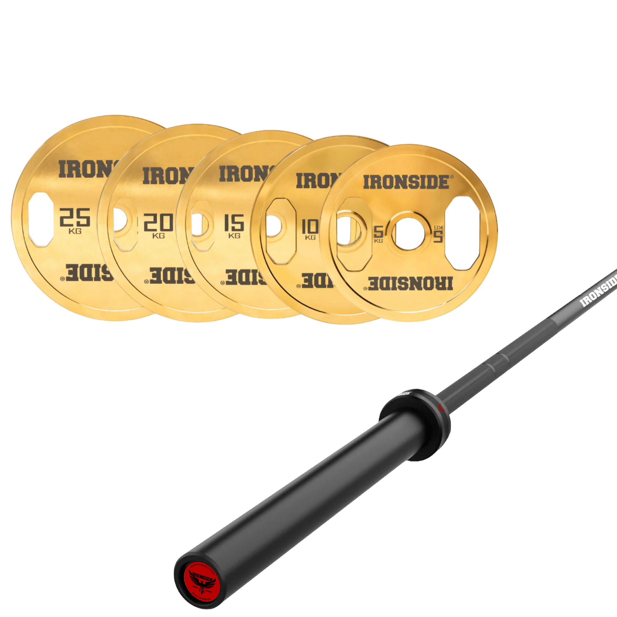 Pack IRONSIDE Barra 20 KG + Set Discos Olímpicos (KG)