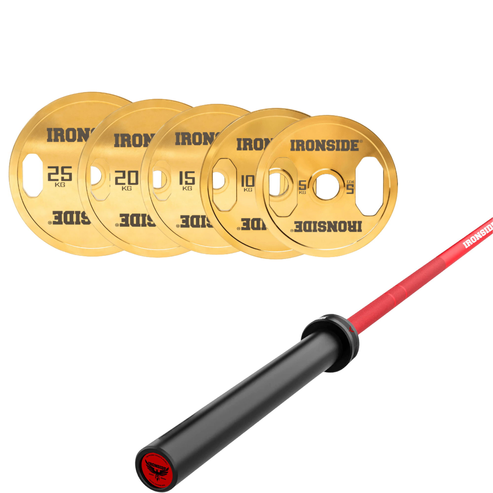 Pack IRONSIDE Barra 20 KG + Set Discos Olímpicos (KG)