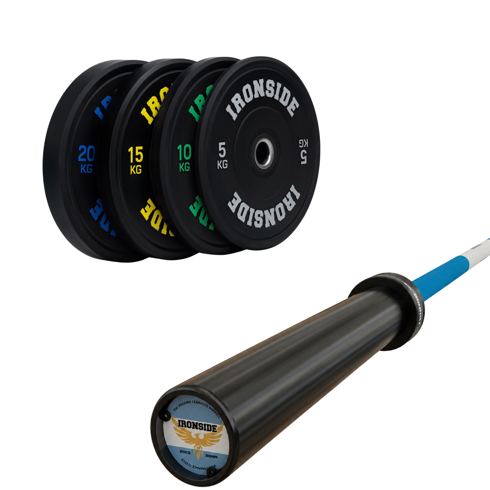 Pack IRONSIDE Barra 20 KG + Set Discos Olímpicos (KG)