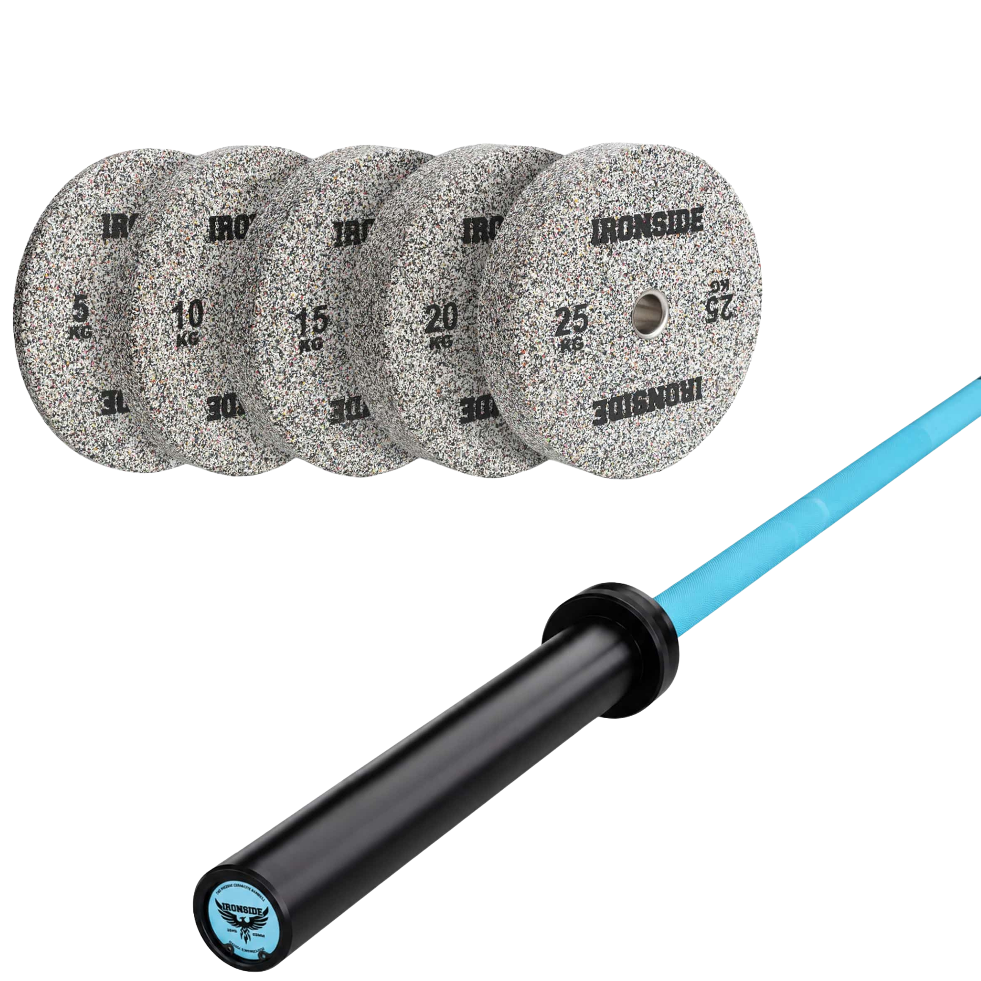 Pack IRONSIDE Barra 15 KG + Set de Discos Olímpicos (KG)