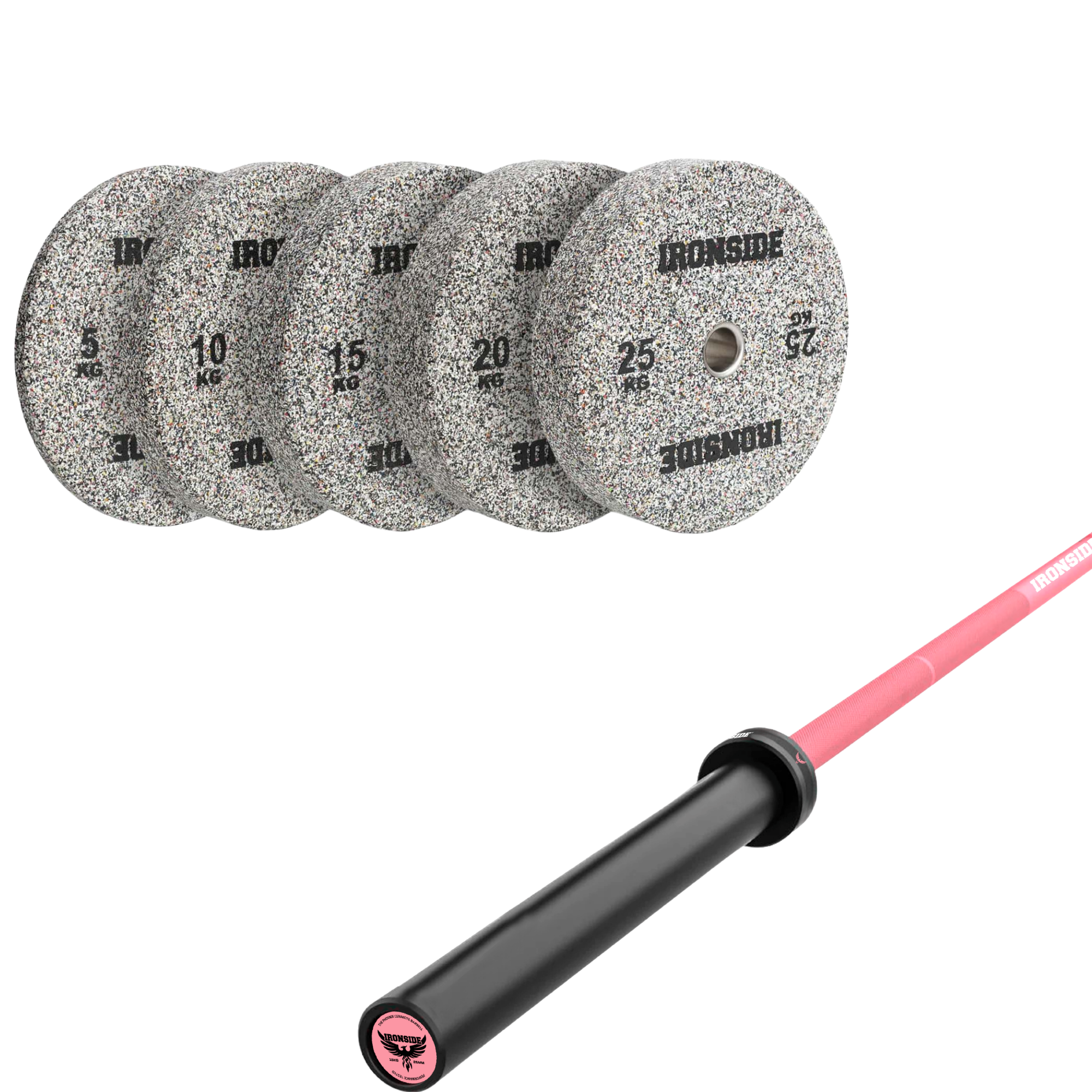 Pack IRONSIDE Barra 15 KG + Set de Discos Olímpicos (KG)