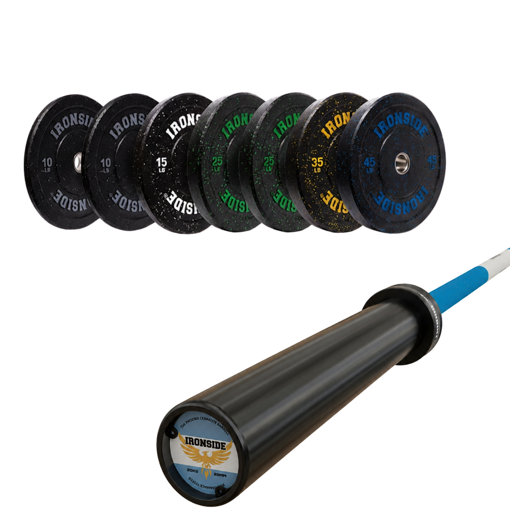 Pack IRONSIDE Barra 20 KG + Set Discos Olímpicos (LB)