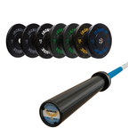 Pack IRONSIDE Barra 20 KG + Set Discos Olímpicos (LB)