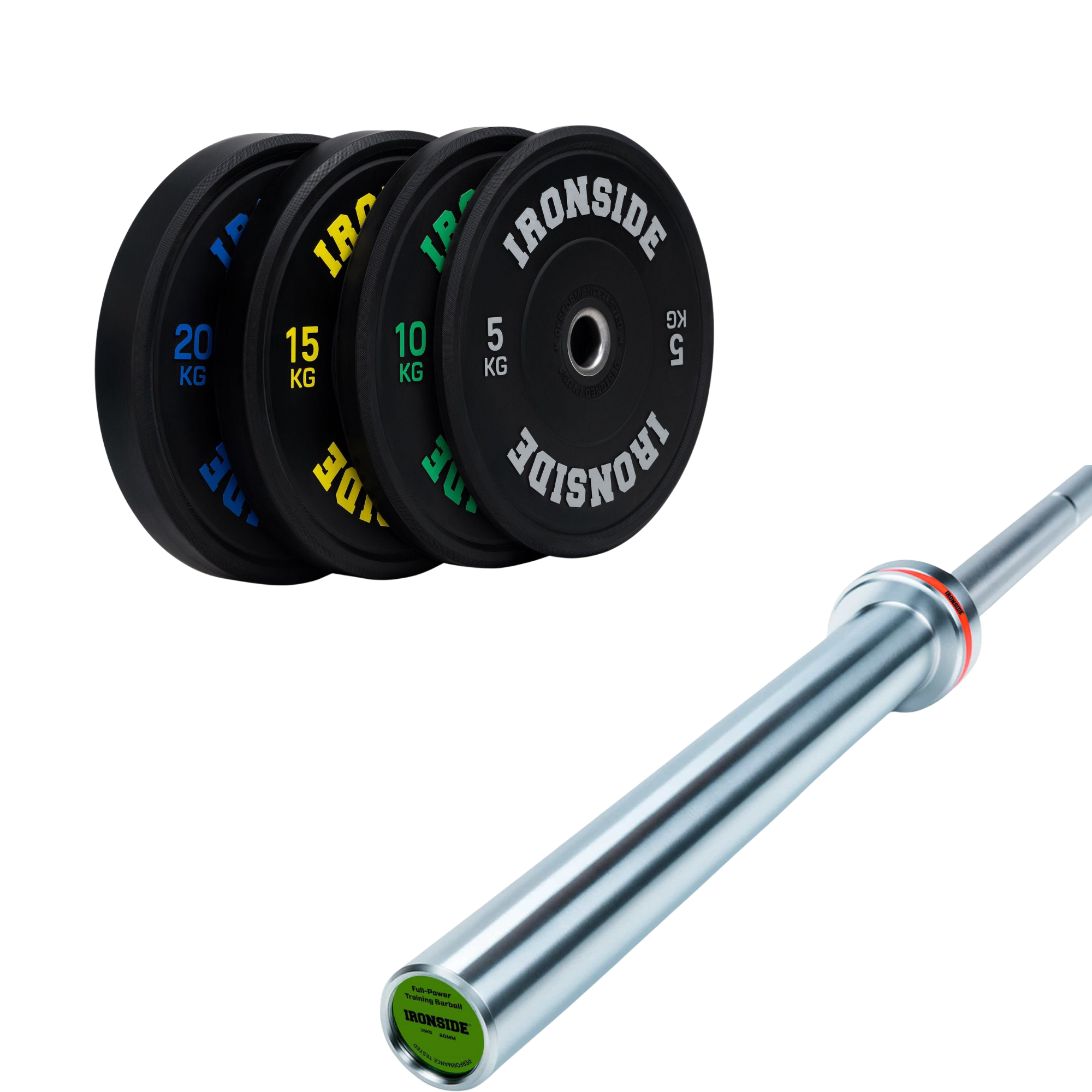 Pack IRONSIDE Barra 20 KG + Set Discos Olímpicos (KG)