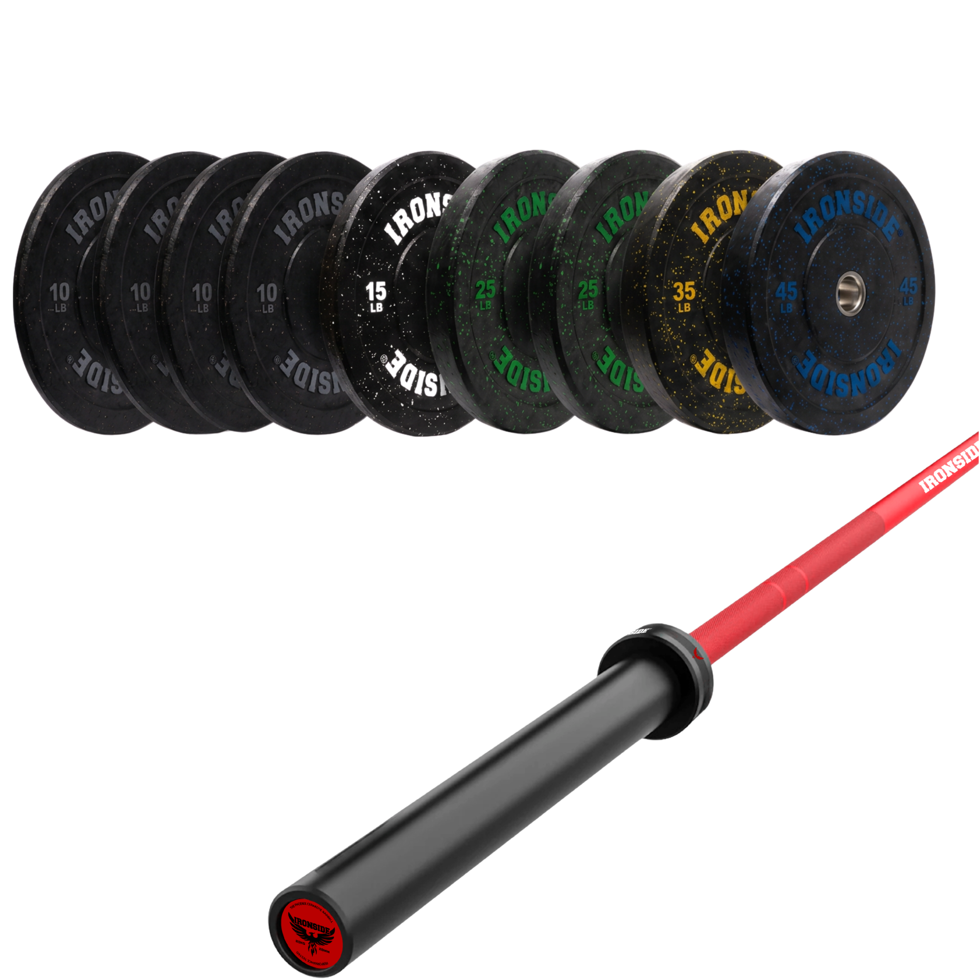 Pack IRONSIDE Barra 20 KG + Set Discos Olímpicos (LB)