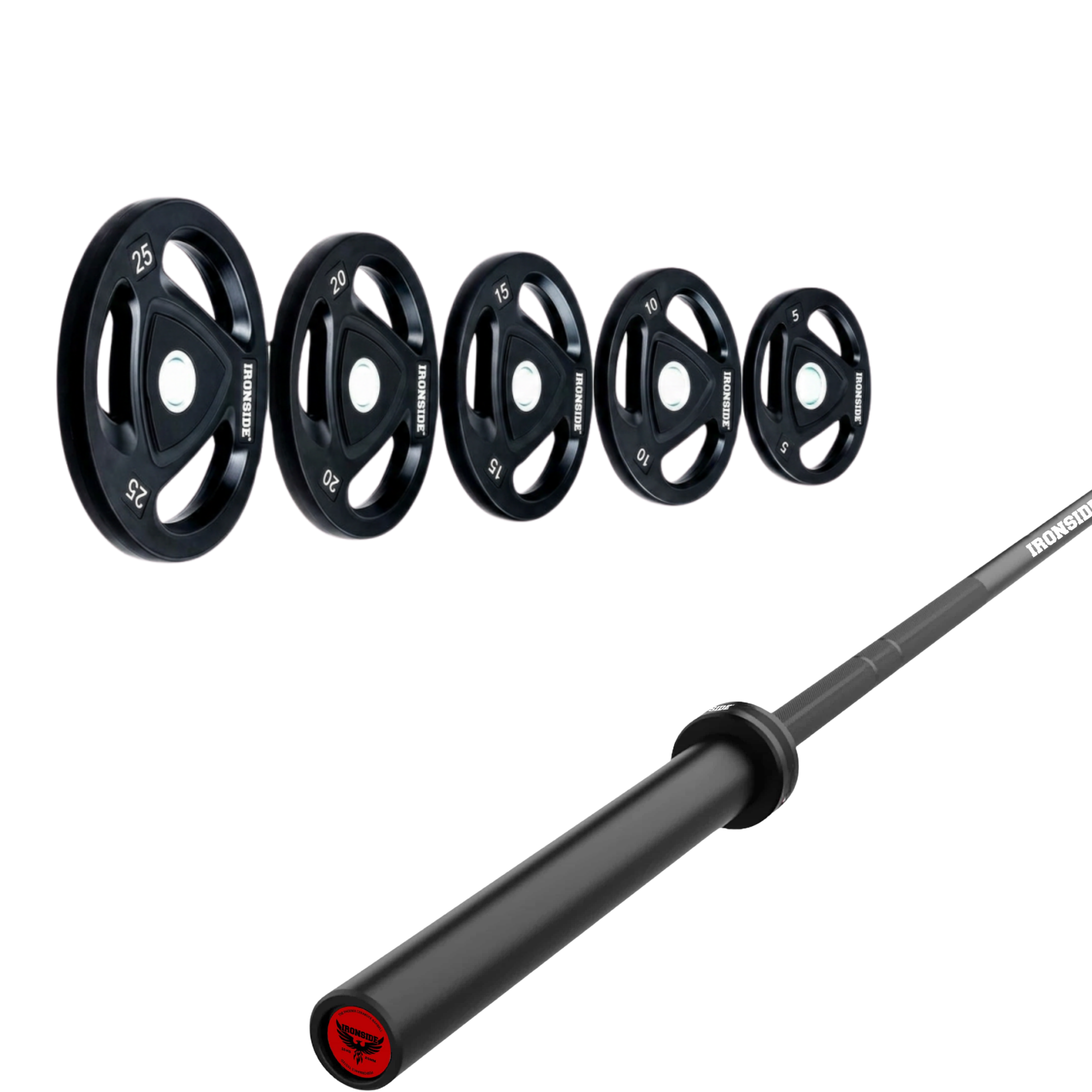 Pack IRONSIDE Barra 15 KG + Set de Discos Olímpicos (KG)