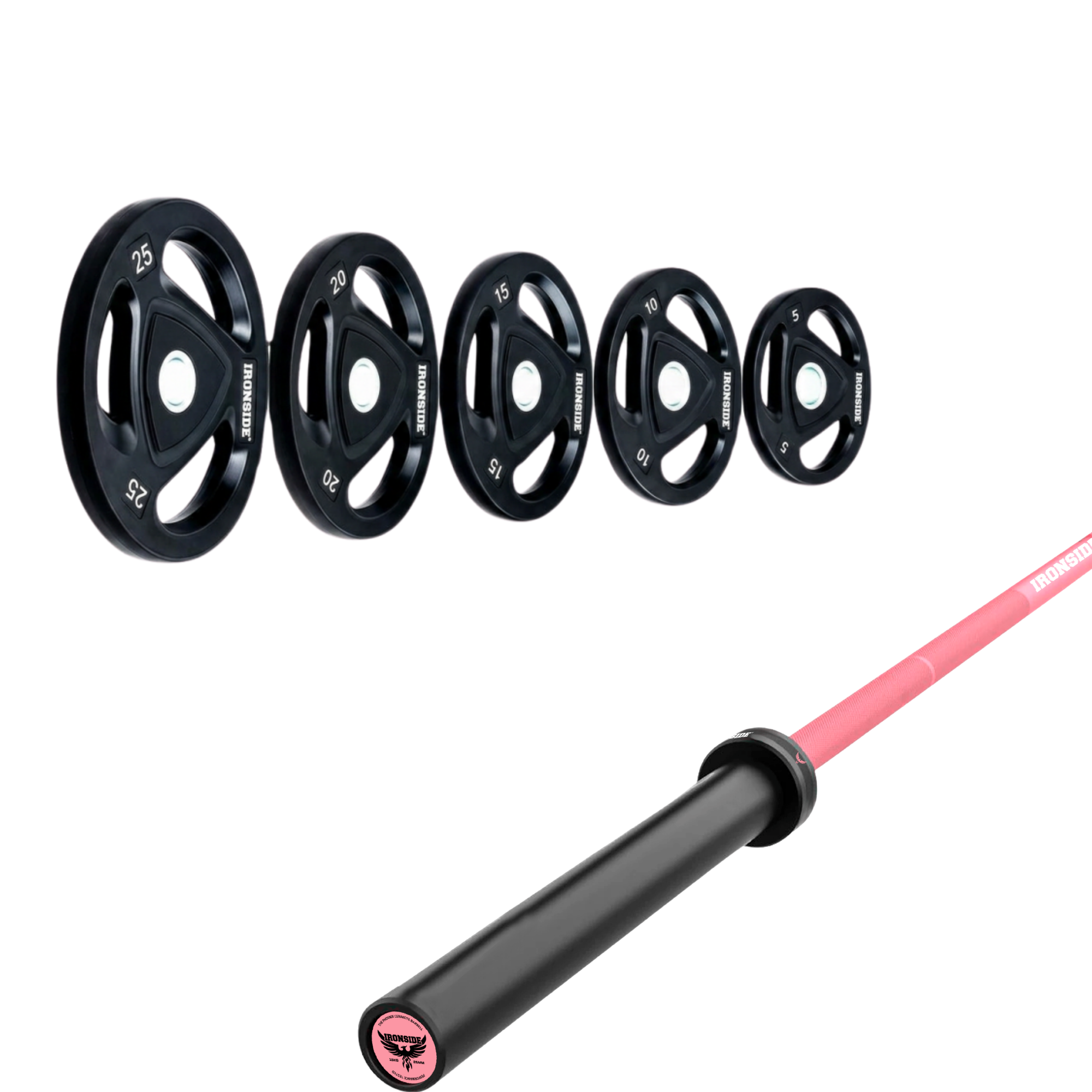 Pack IRONSIDE Barra 15 KG + Set de Discos Olímpicos (KG)