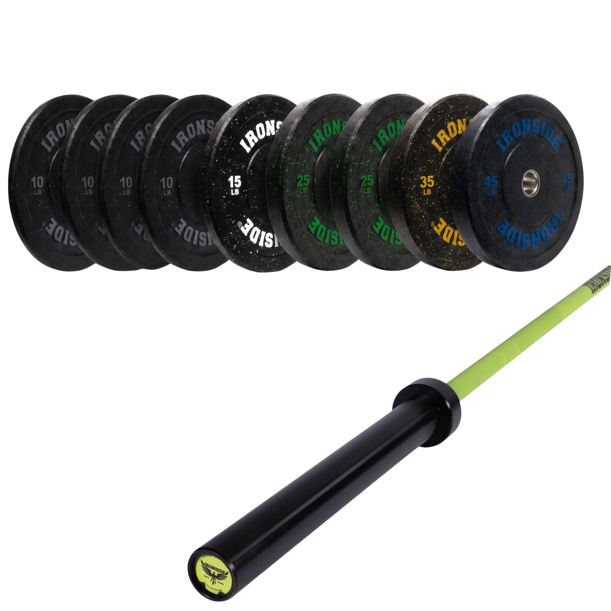 Pack IRONSIDE Barra 20 KG + Set Discos Olímpicos (LB)