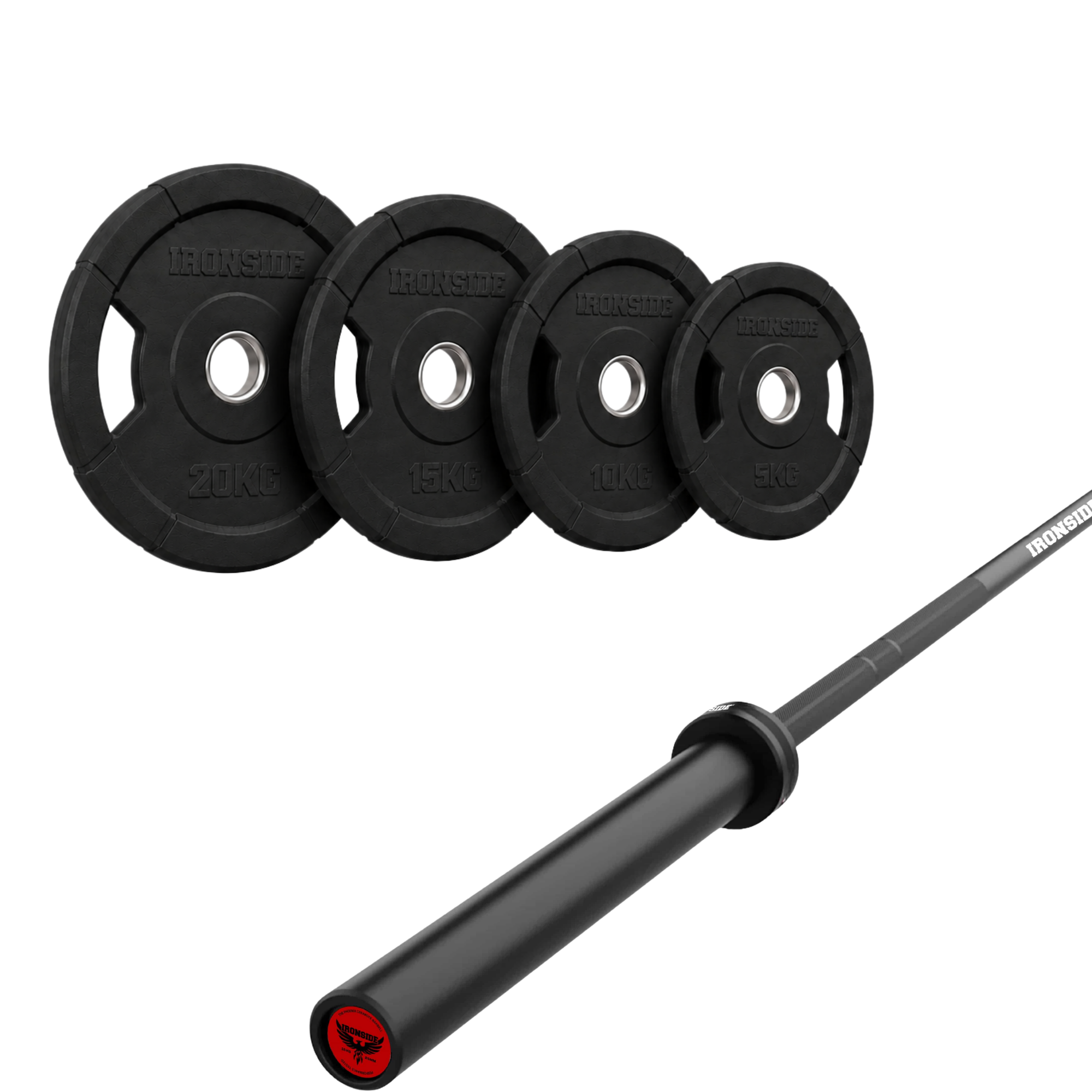 Pack IRONSIDE Barra 15 KG + Set de Discos Olímpicos (KG)
