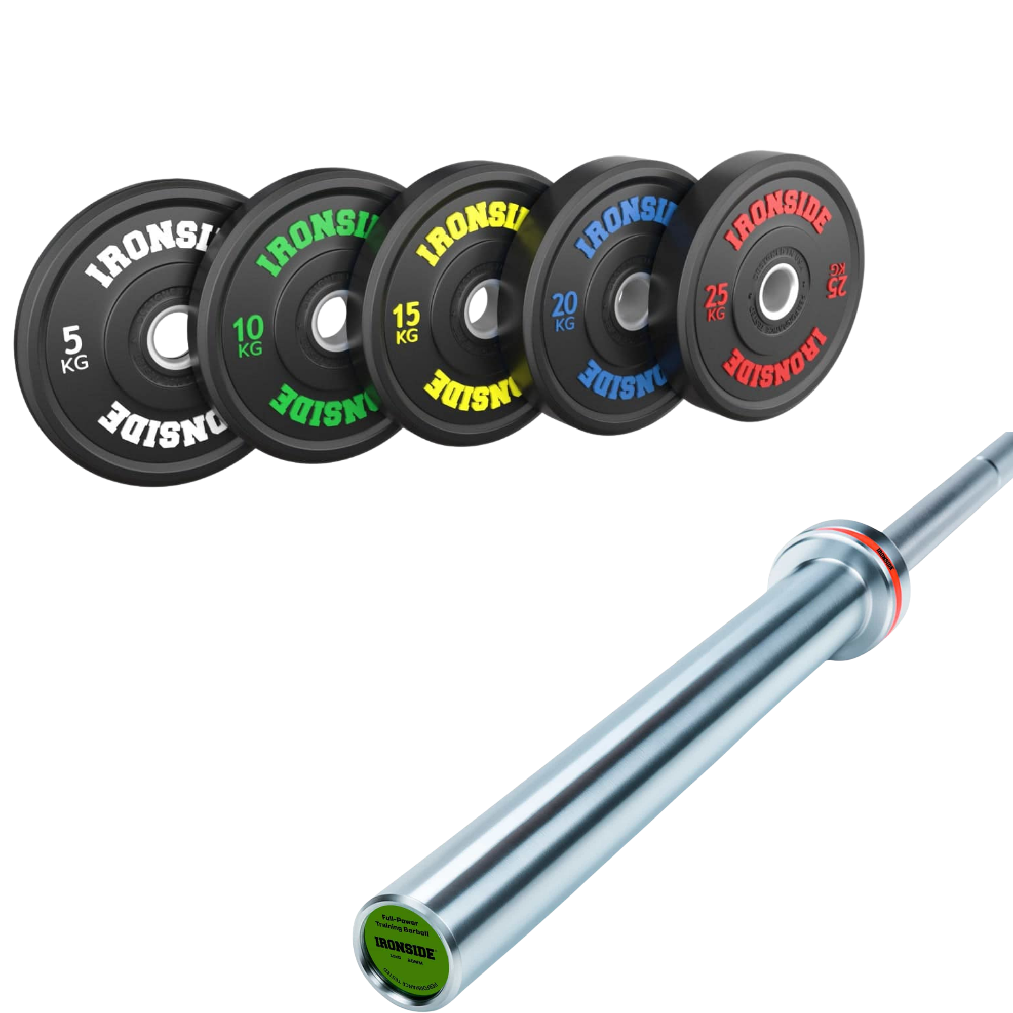 Pack IRONSIDE Barra 20 KG + Set Discos Olímpicos (KG)