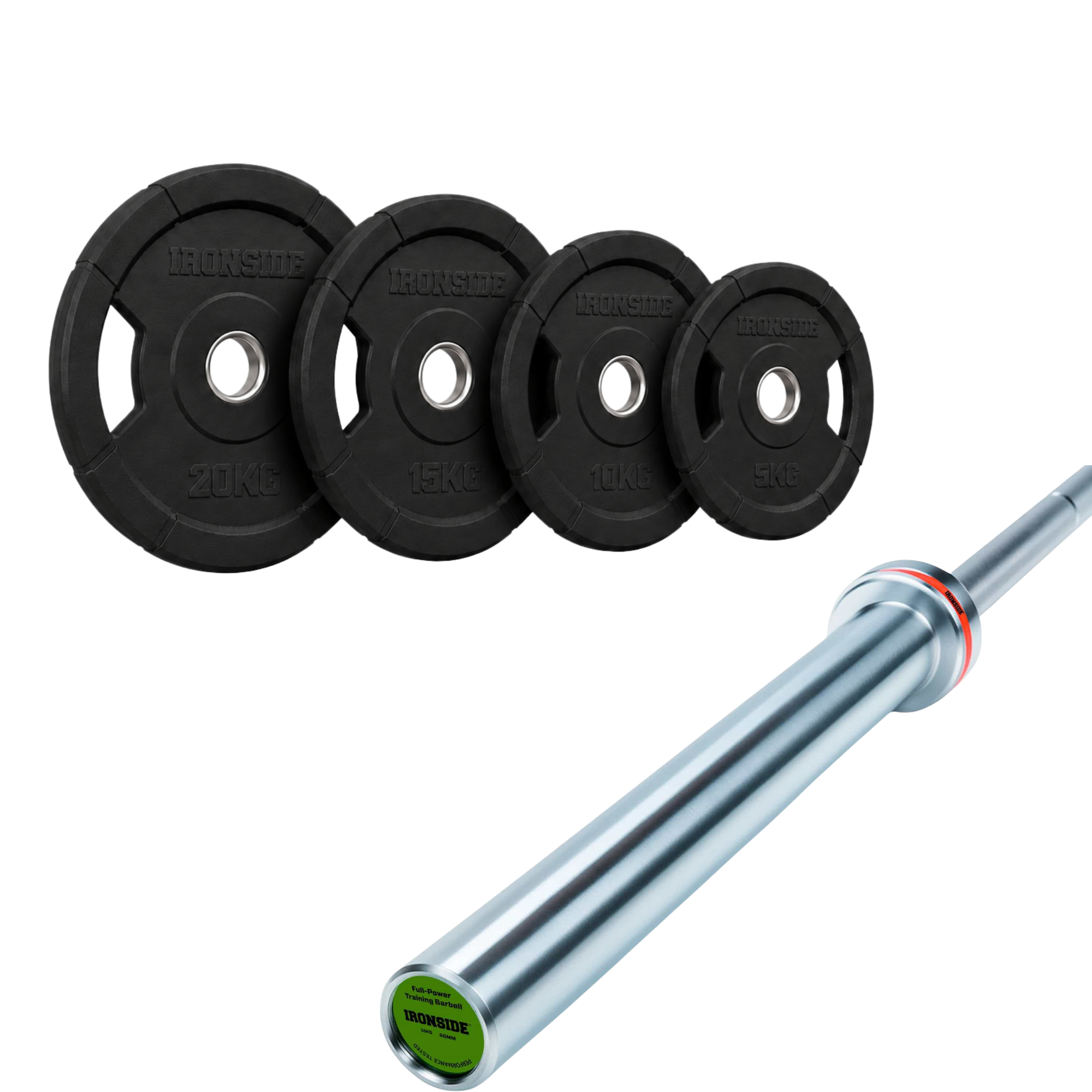 Pack IRONSIDE Barra 15 KG + Set de Discos Olímpicos (KG)