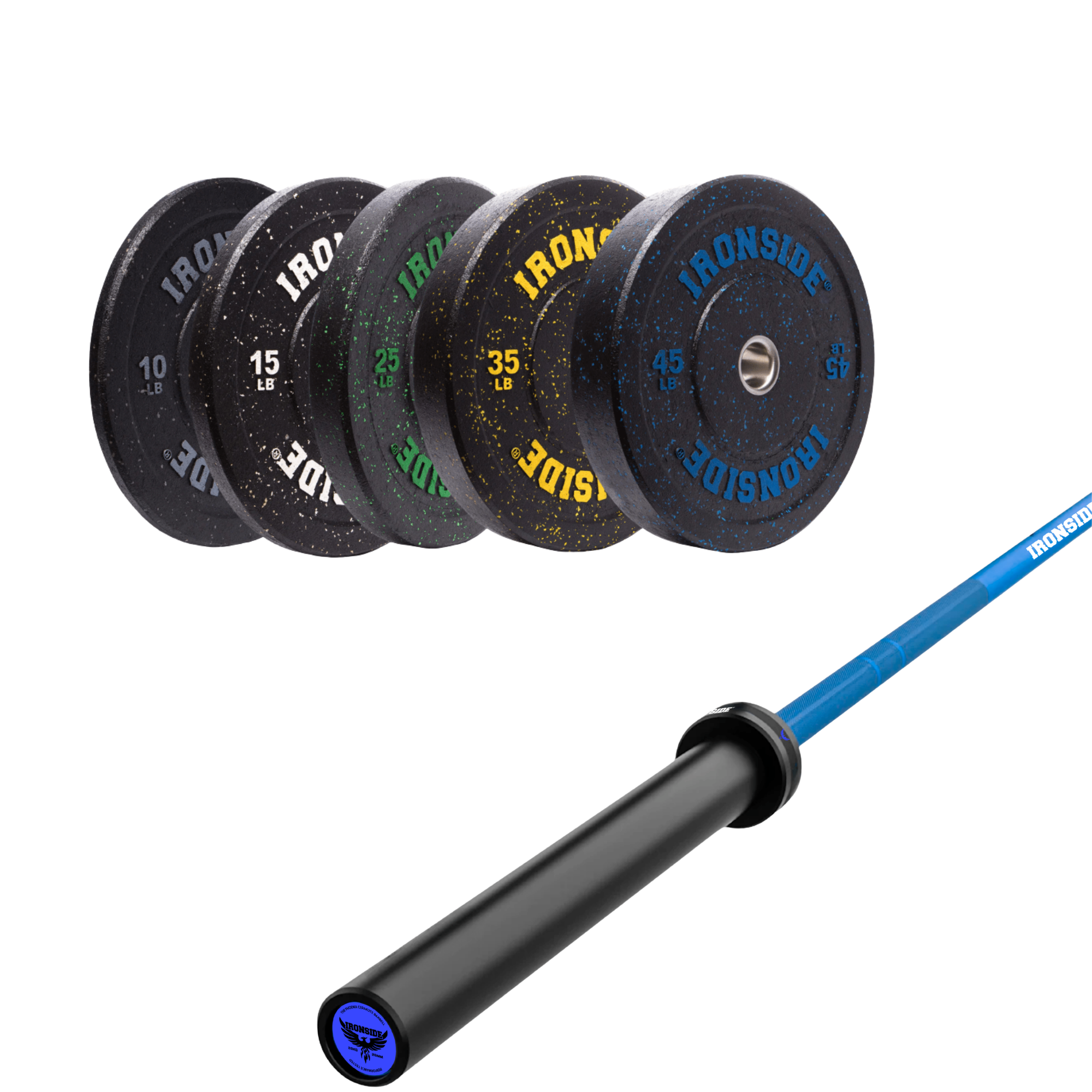 Pack IRONSIDE Barra 20 KG + Set Discos Olímpicos (LB)
