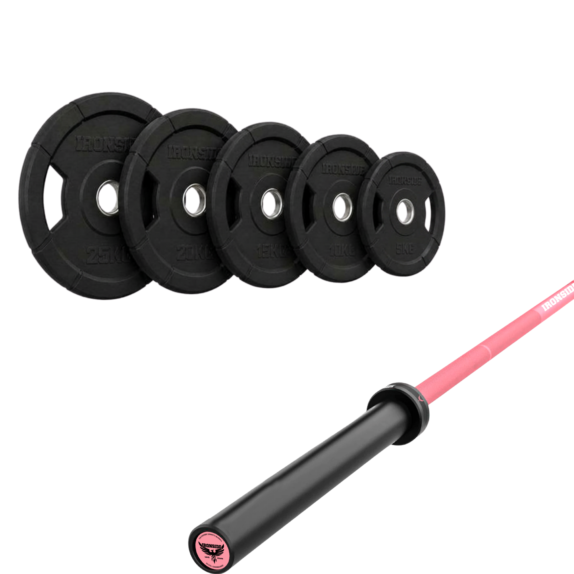 Pack IRONSIDE Barra 15 KG + Set de Discos Olímpicos (KG)