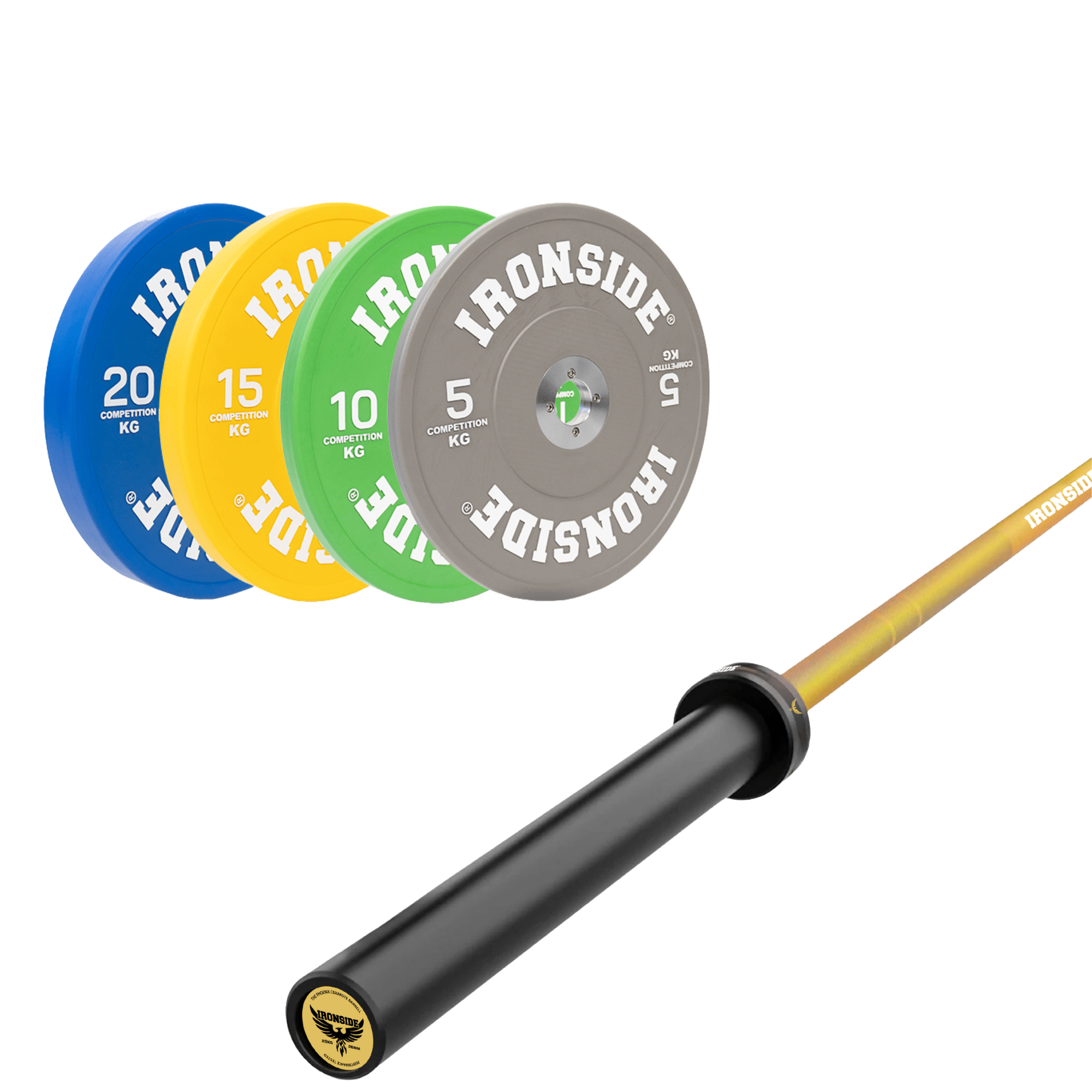Pack IRONSIDE Barra 20 KG + Set Discos Olímpicos (KG)