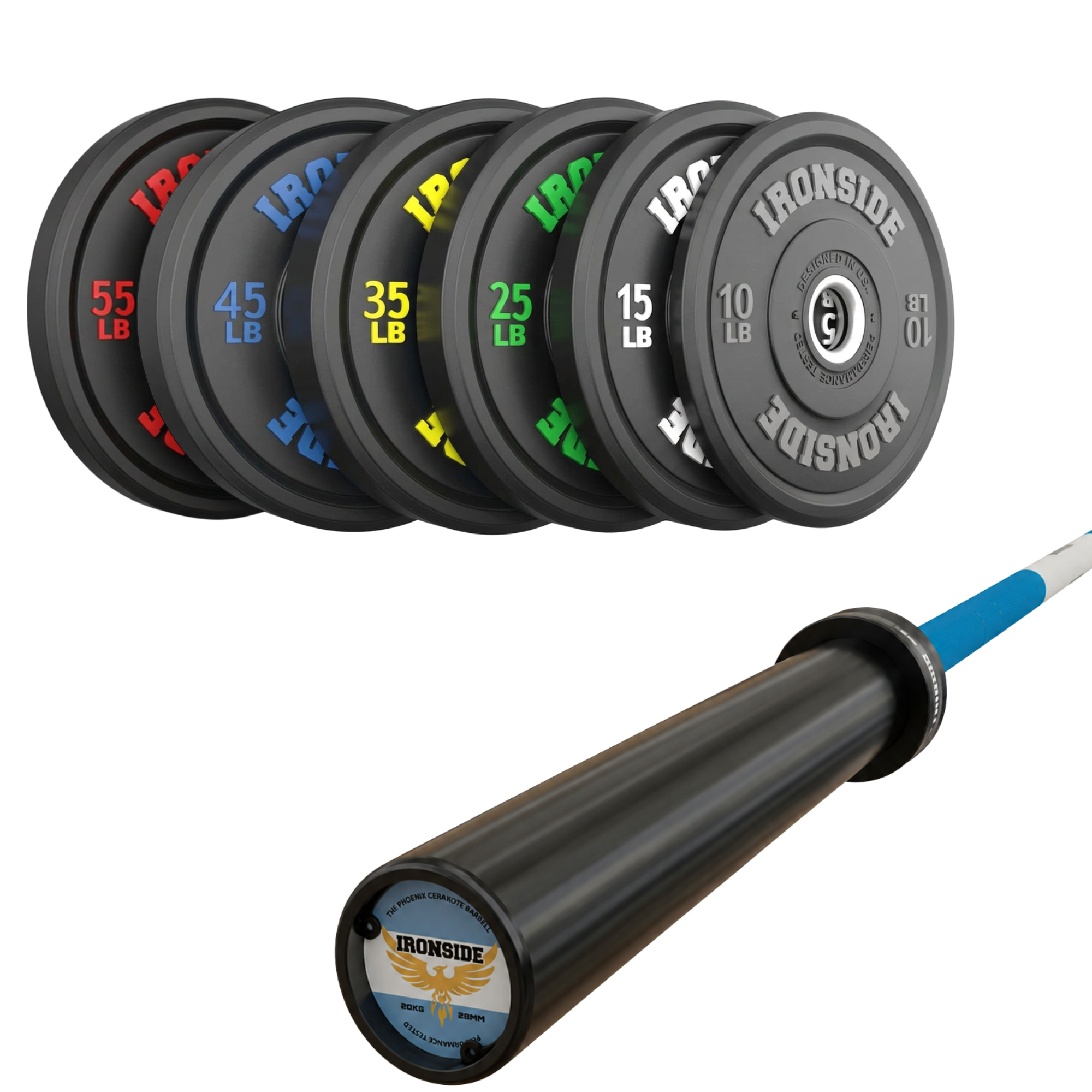 Pack IRONSIDE Barra 20 KG + Set Discos Olímpicos (LB)