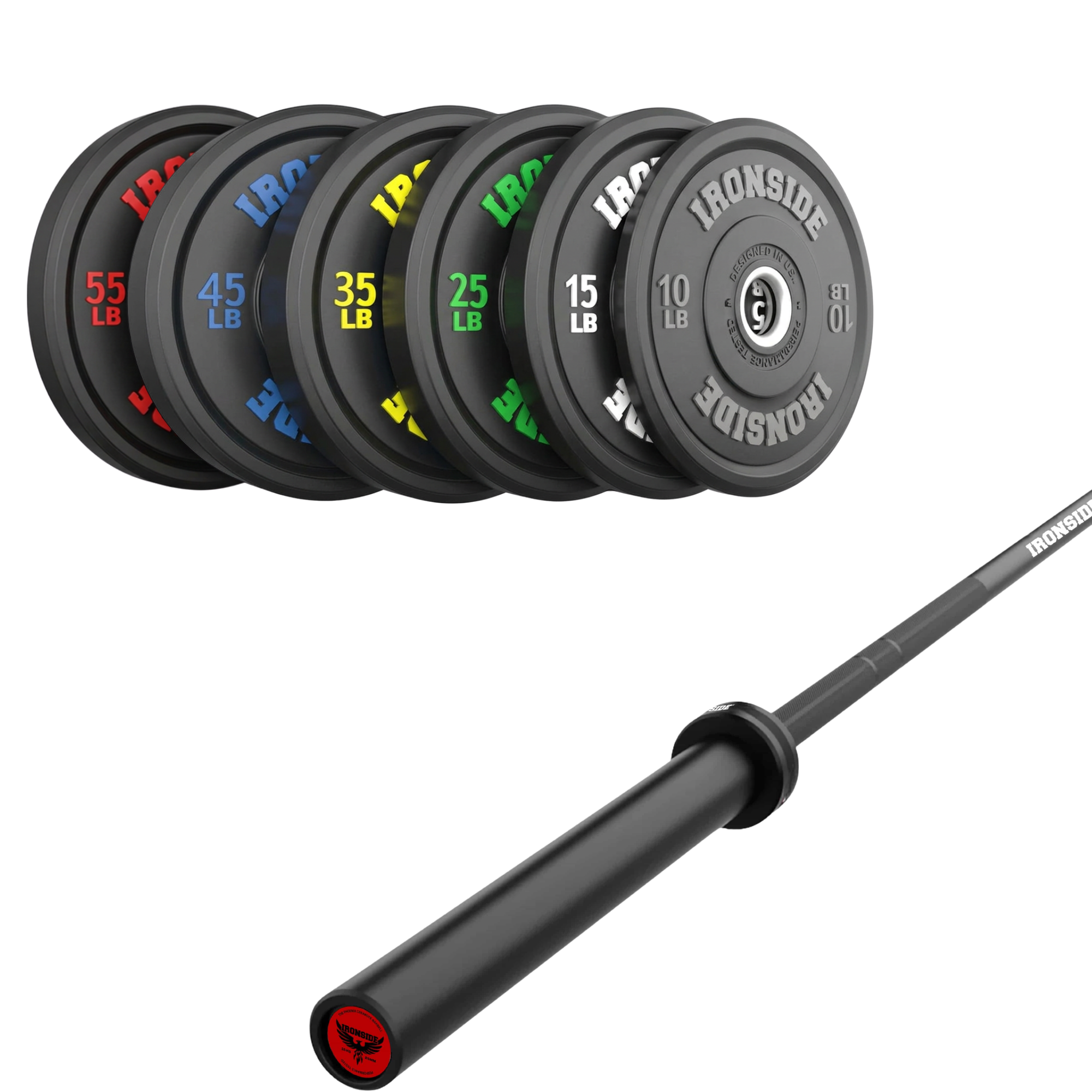 Pack IRONSIDE Barra 15 KG + Set Discos Olímpicos (LB)