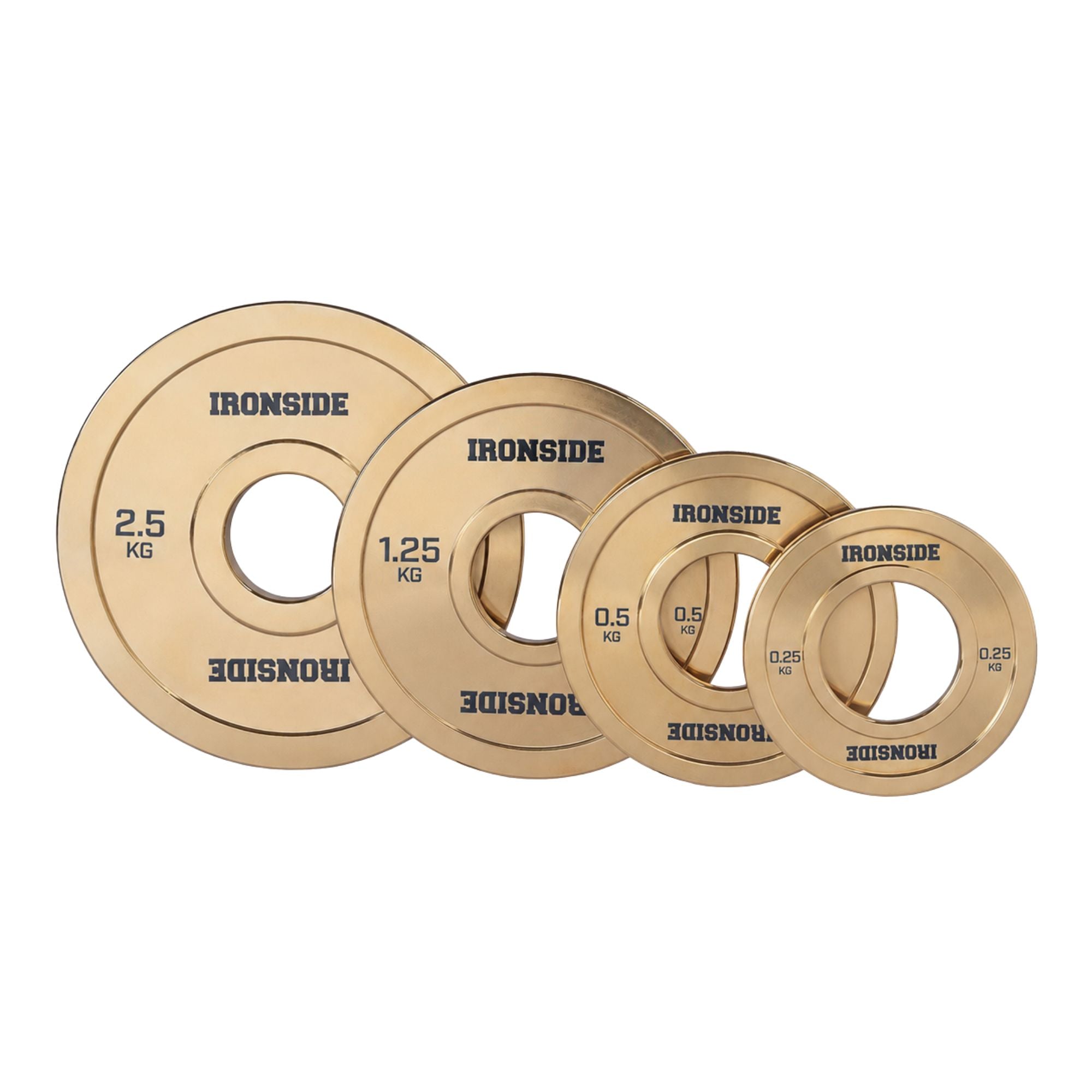 Discos Olímpicos Fraccionales Gold Chromed (0.25 a 2.5 KG) IRONSIDE