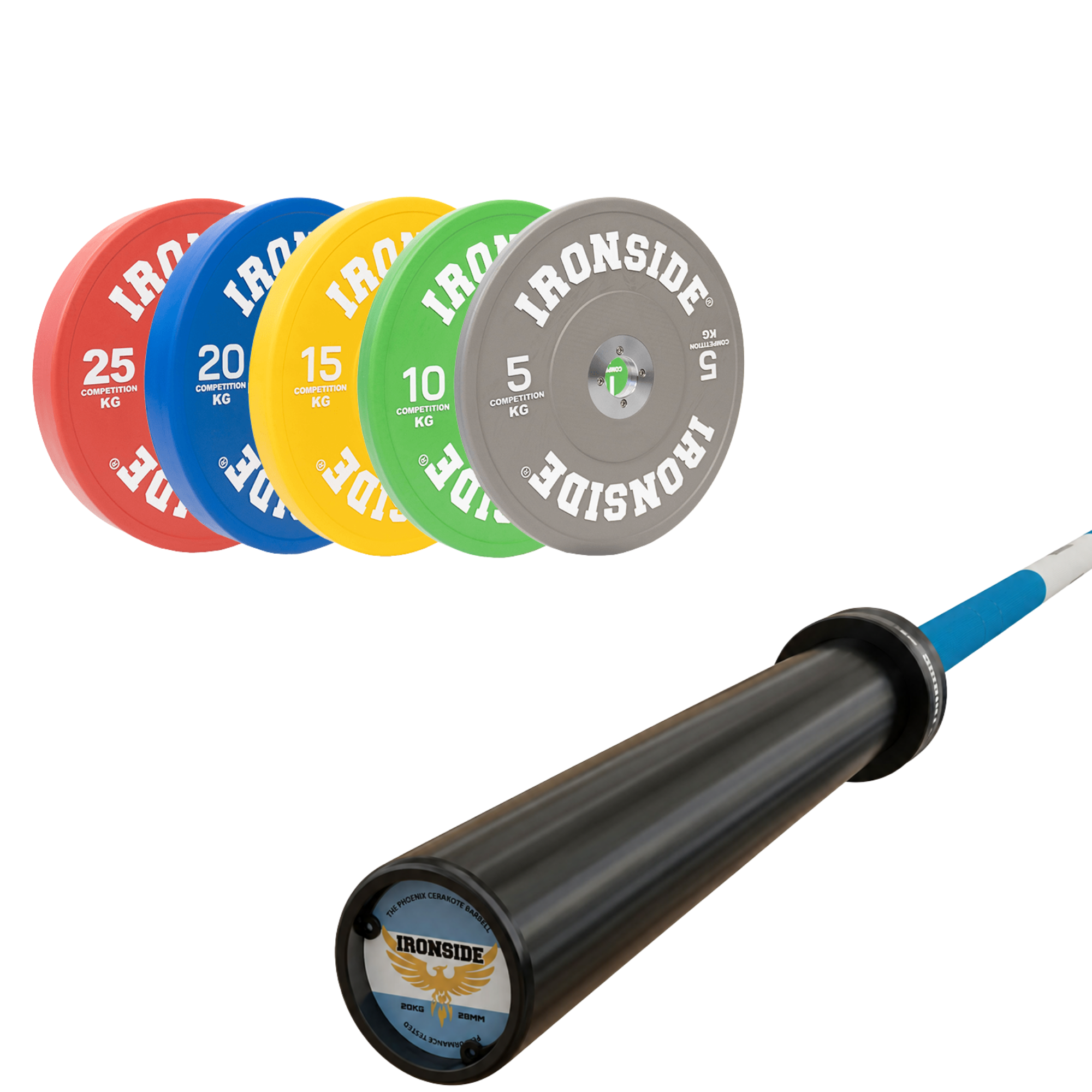 Pack IRONSIDE Barra 20 KG + Set Discos Olímpicos (KG)