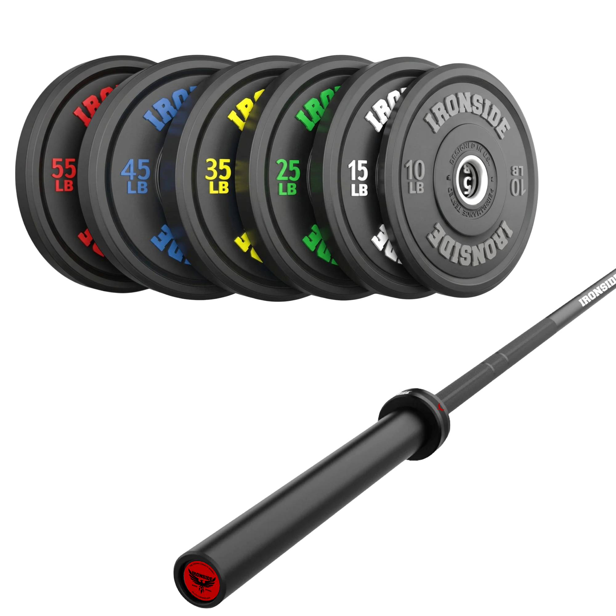Pack IRONSIDE Barra 20 KG + Set Discos Olímpicos (LB)
