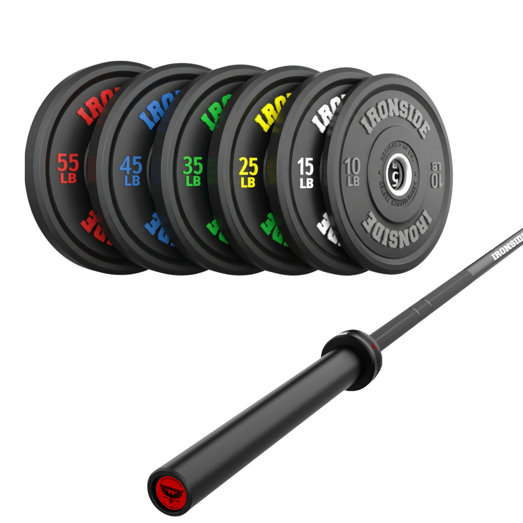 Pack IRONSIDE Barra 20 KG + Set Discos Olímpicos (LB)