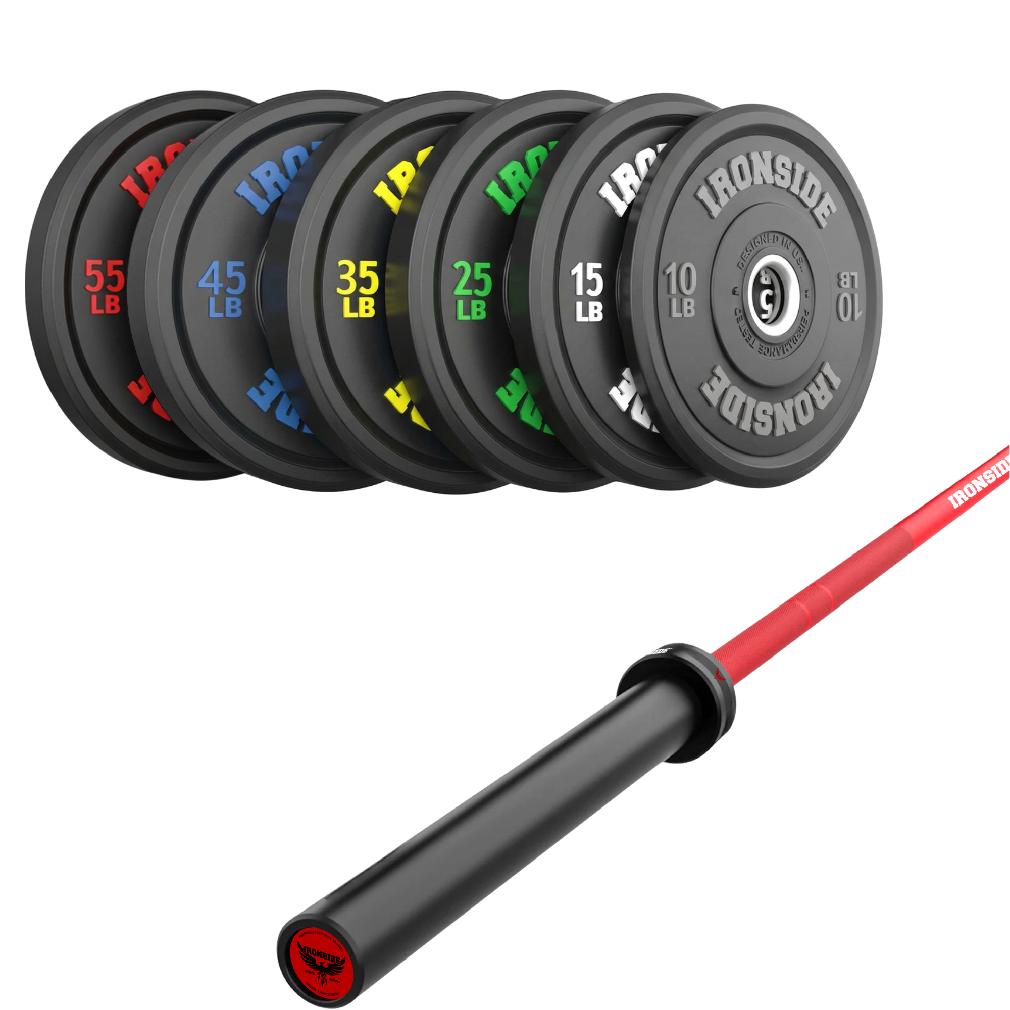 Pack IRONSIDE Barra 20 KG + Set Discos Olímpicos (LB)