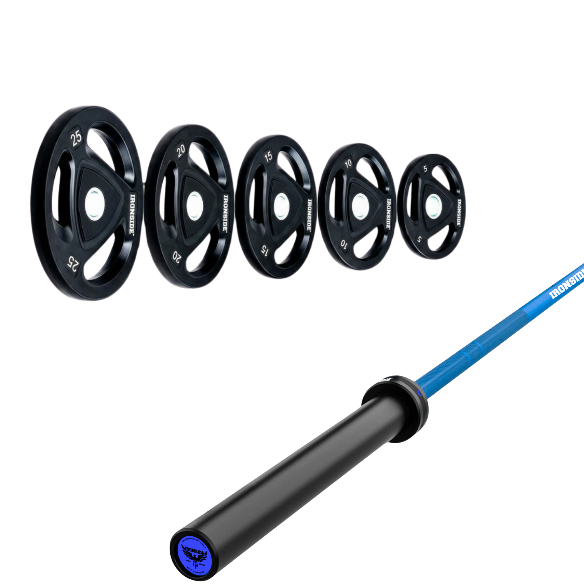 Pack IRONSIDE Barra 20 KG + Set Discos Olímpicos (KG)