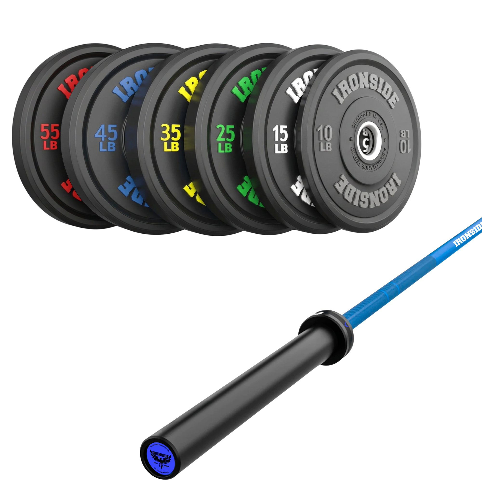 Pack IRONSIDE Barra 20 KG + Set Discos Olímpicos (LB)