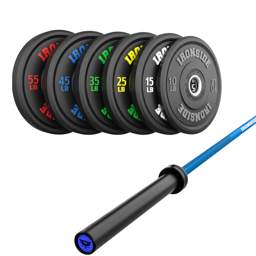 Pack IRONSIDE Barra 20 KG + Set Discos Olímpicos (LB)